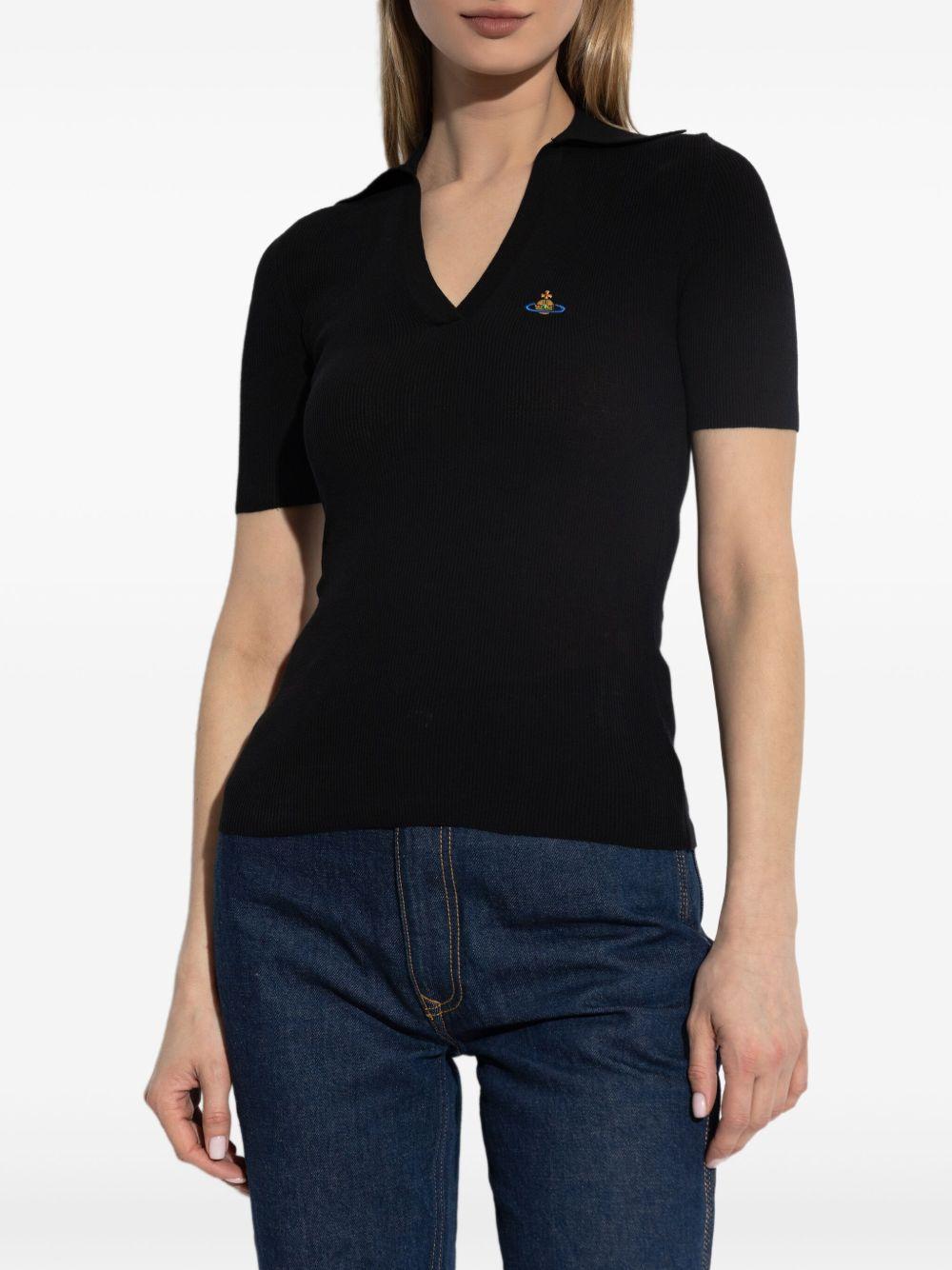 Marina ribbed polo top Product Image