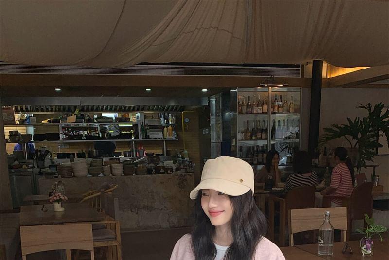 Plain Button Bomber Jacket / Long-Sleeve Crew Neck T-Shirt / Mid Rise Wide Leg Pants Product Image