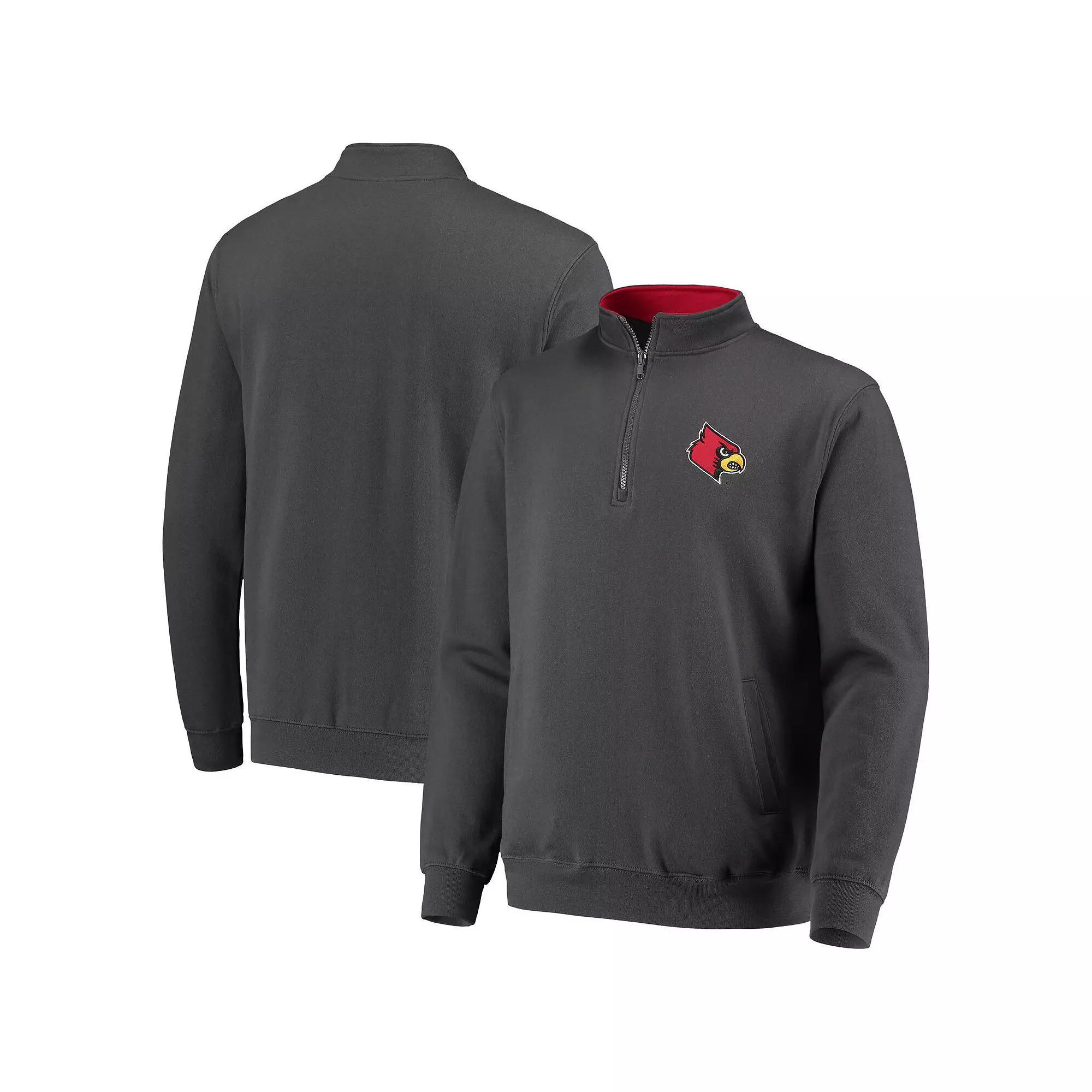 Men's Colosseum Charcoal Louisville Cardinals Tortugas Logo Quarter-Zip Jacket, Size: Large Product Image