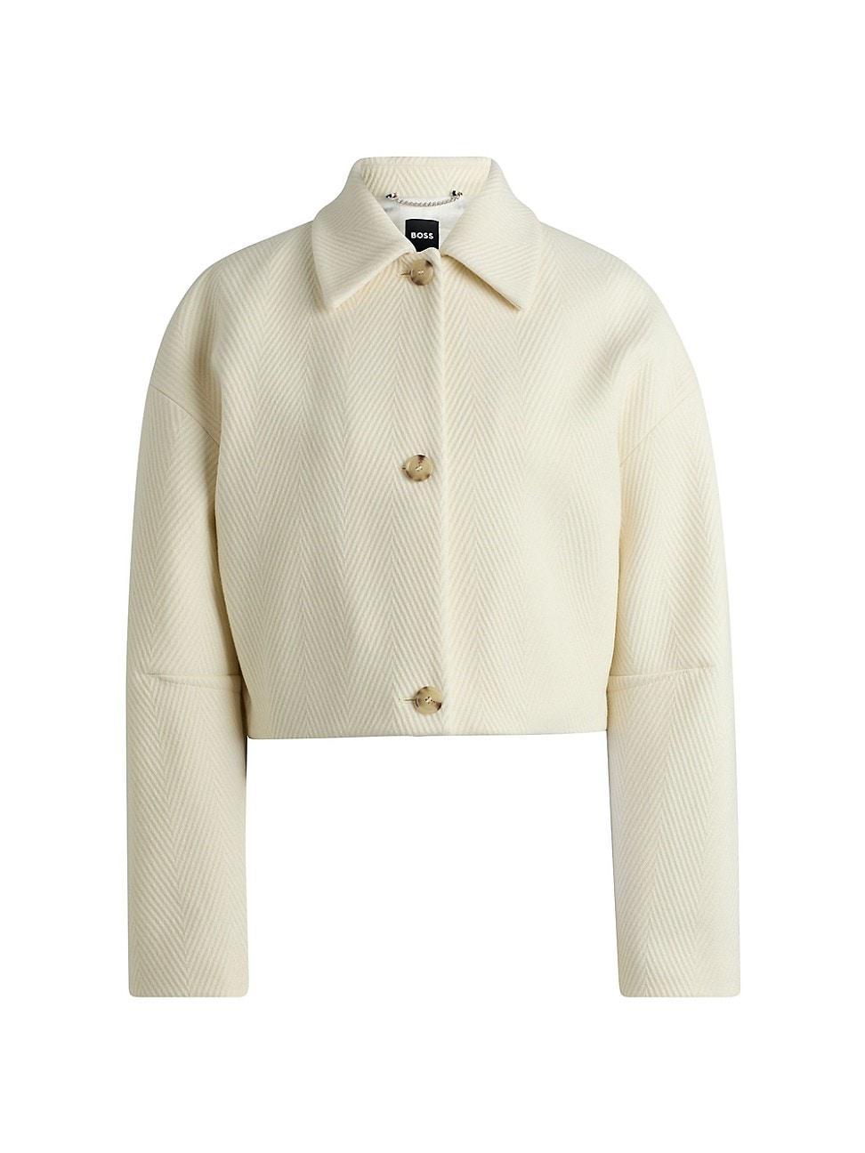 Womens Herringbone Jacket in a Virgin-Wool Blend Product Image