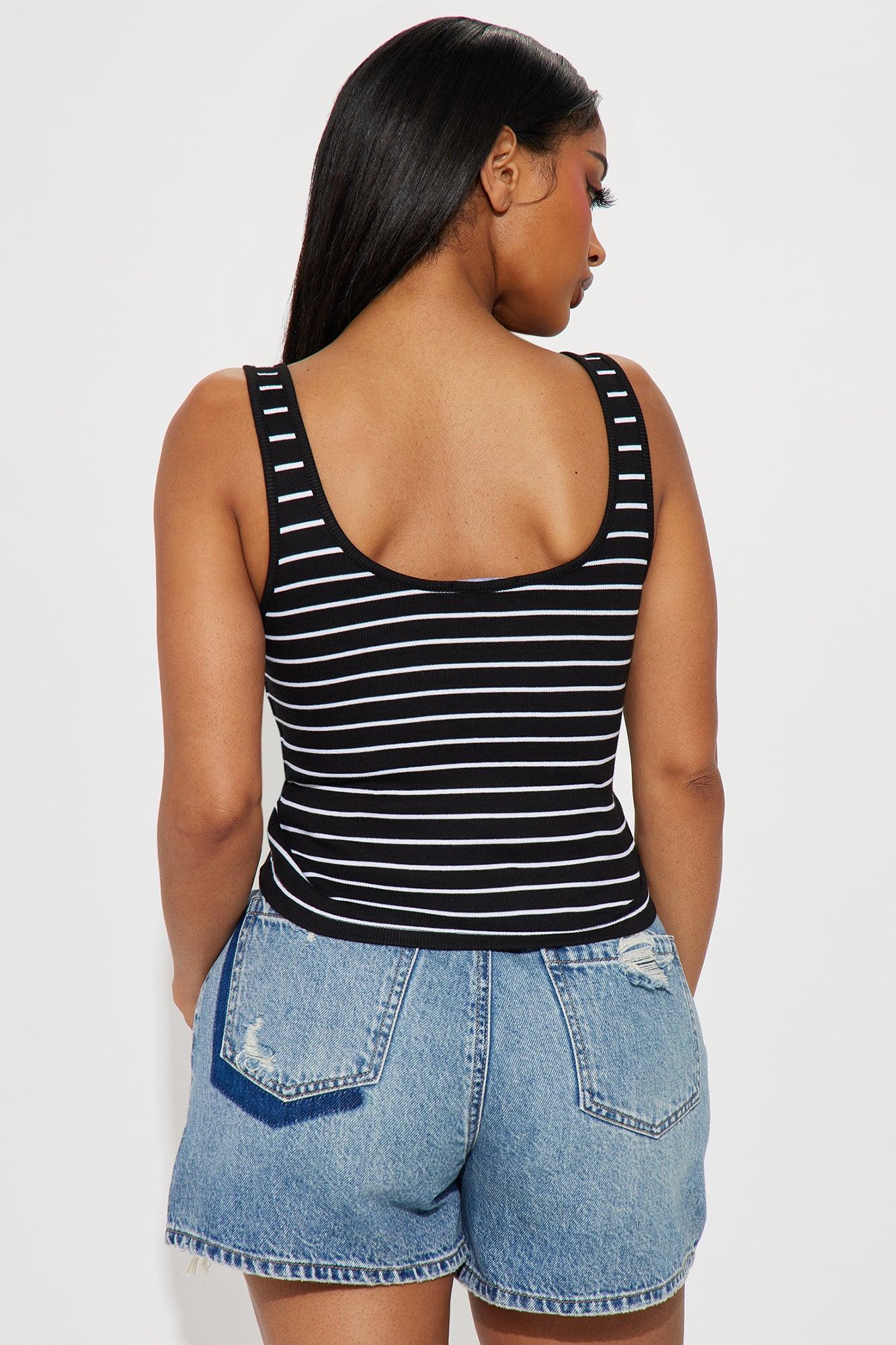 Miranda Tank Top - Black/White Product Image