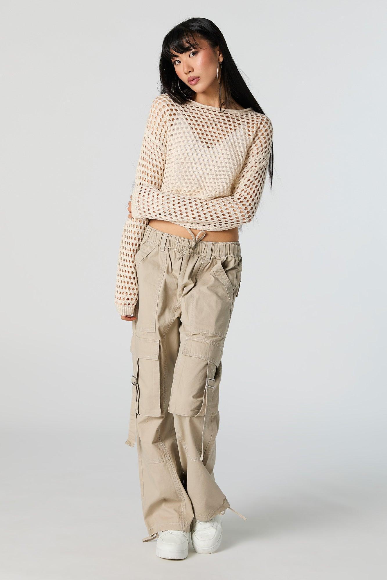 Wide Open Knit Cropped Sweater Female Product Image