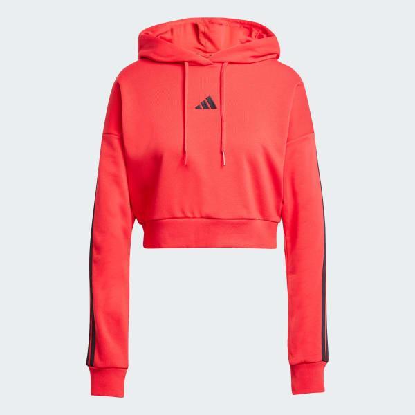 Women's adidas Essentials 3-Stripes French Terry Sportswear Hoodie, Size: XL, Black White Product Image