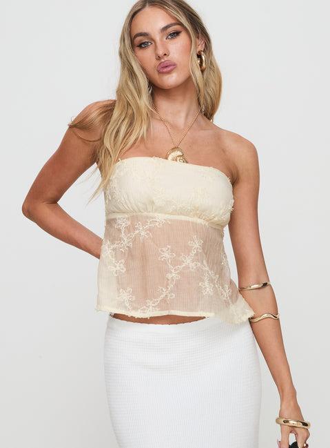 Quinnie Strapless Top Cream Product Image