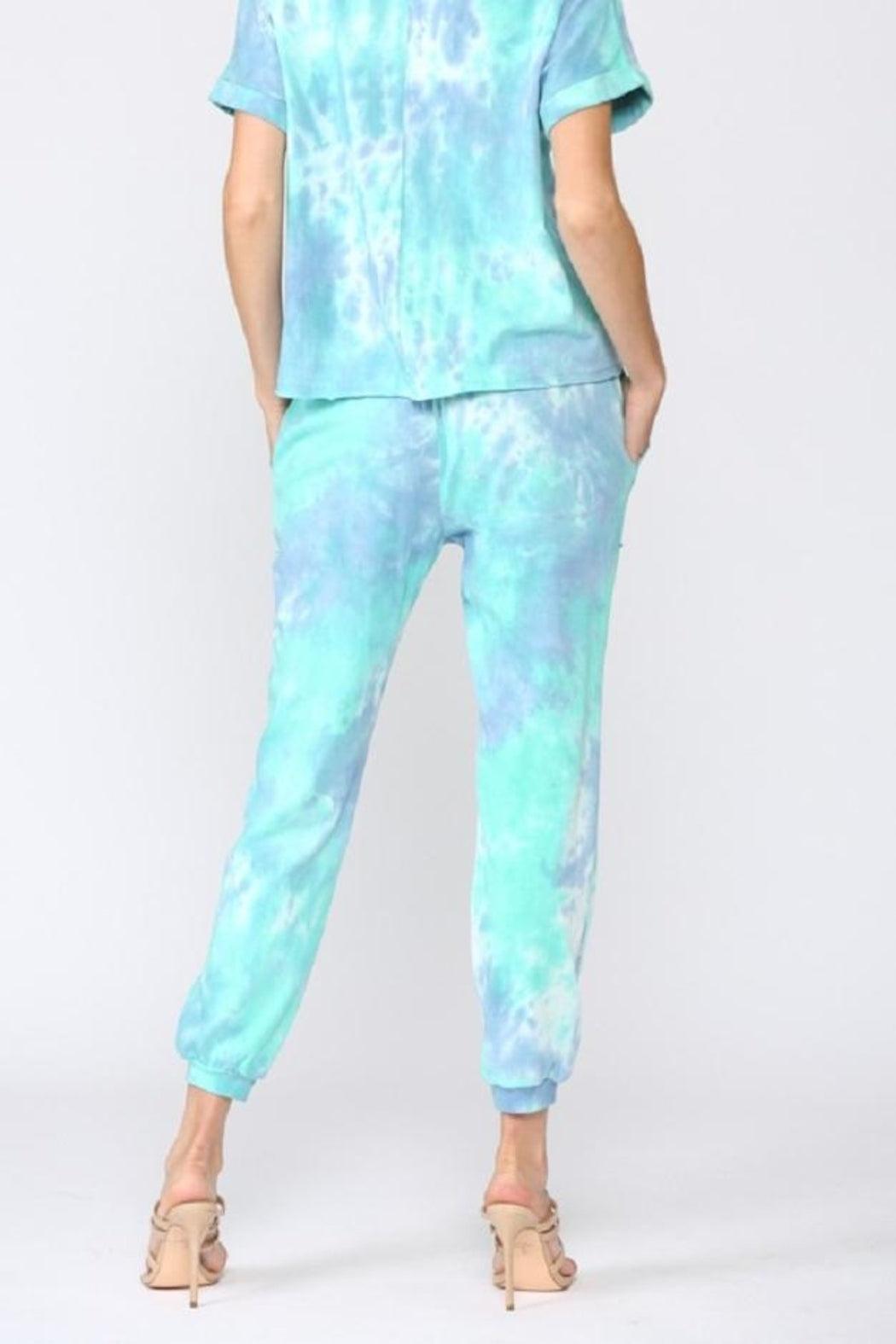 Blue Tie Dye Set Joggers Product Image