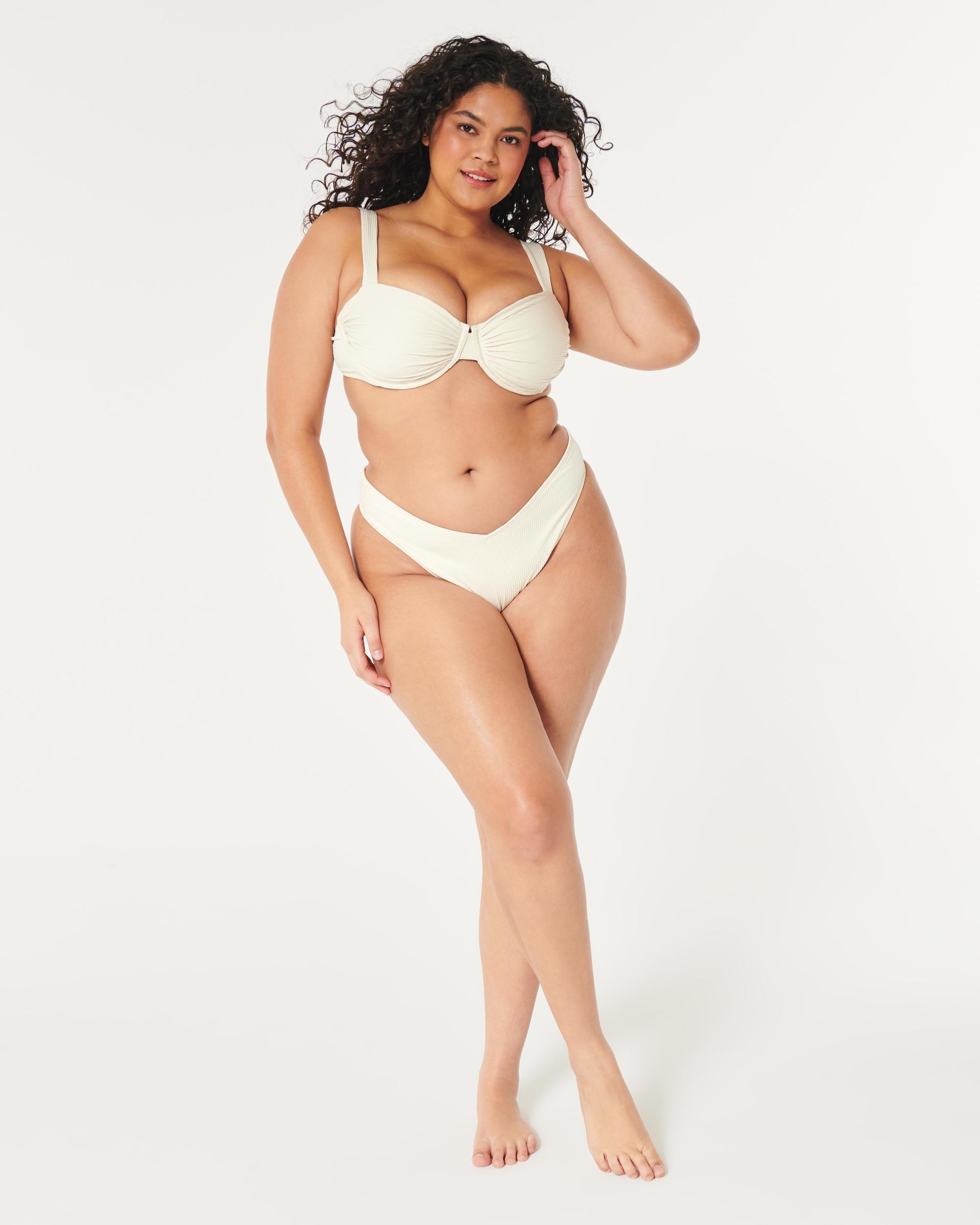 Ruched Ribbed Balconette Bikini Top Product Image