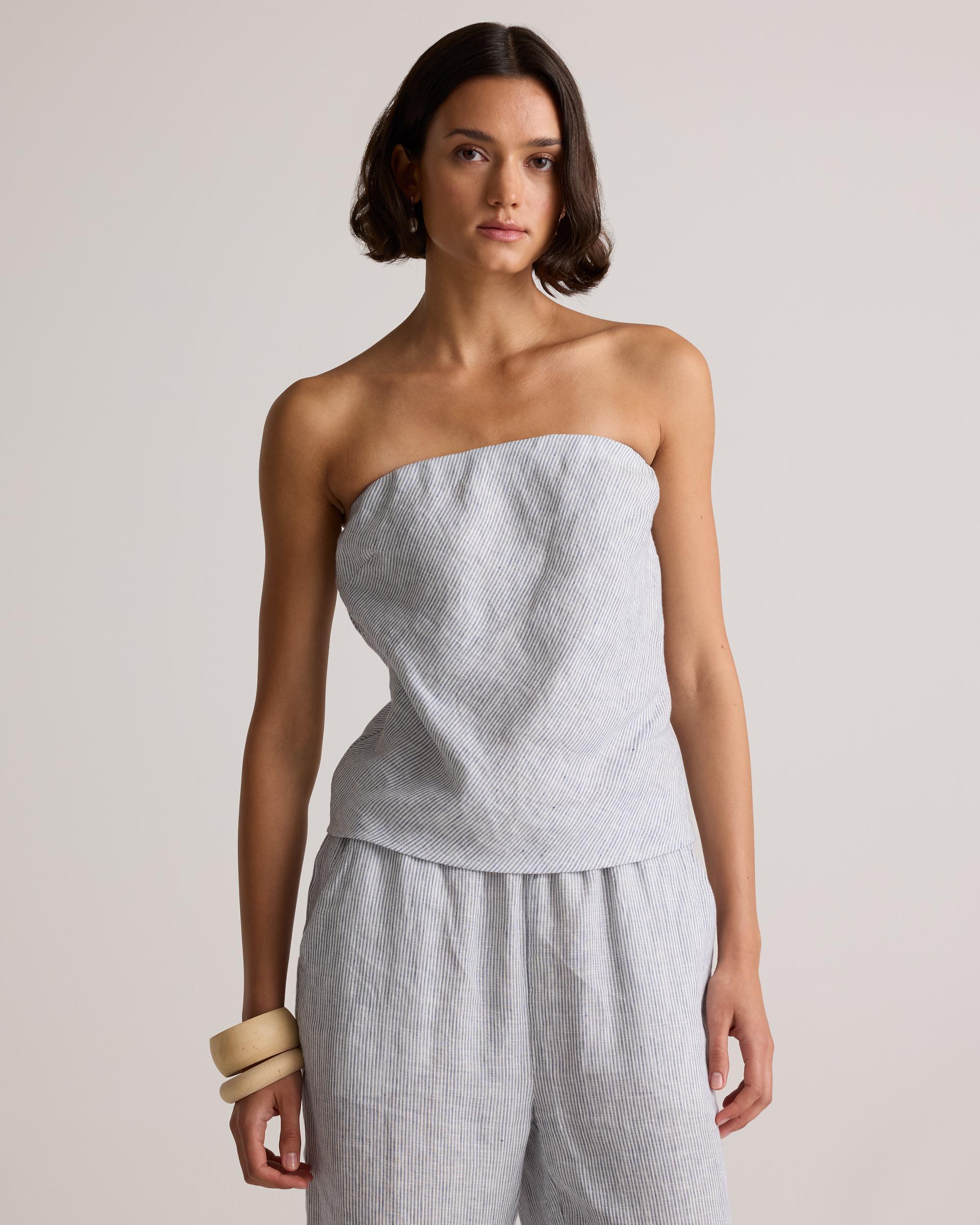 Quince | Women's 100% European Linen Strapless Top Size XL Product Image