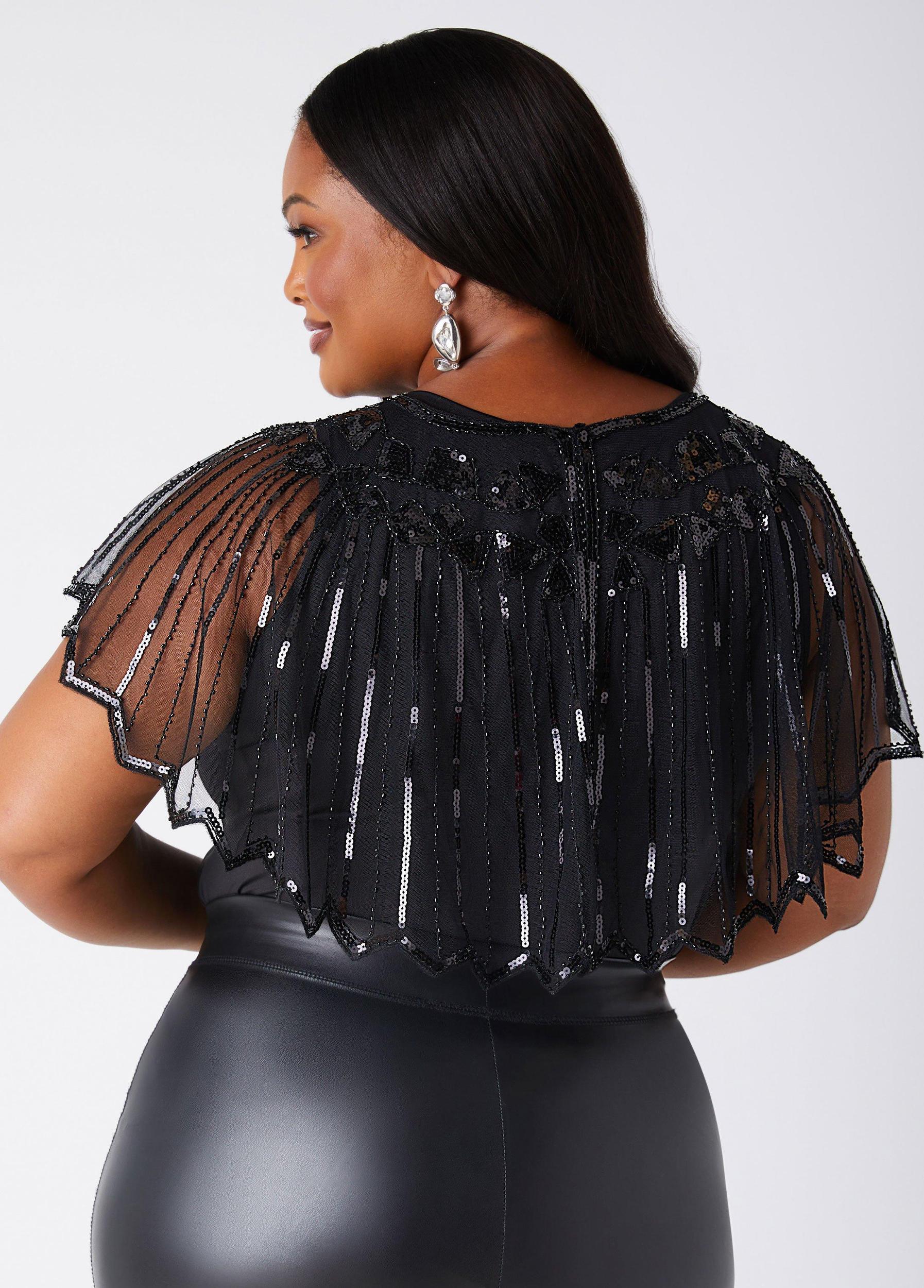 Sequin And Beaded Mesh Capelet Product Image