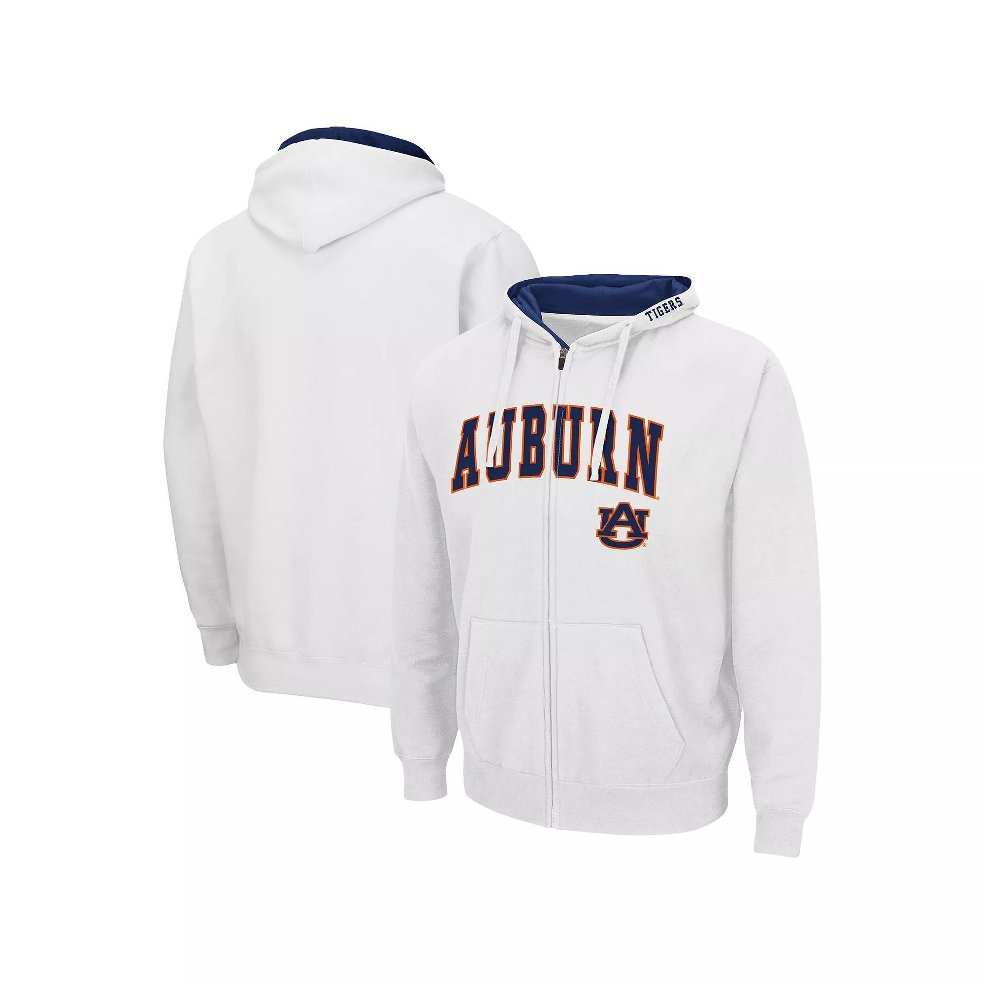Men's Colosseum White Auburn Tigers Arch & Logo 3.0 Full-Zip Hoodie, Size: 2XL Product Image