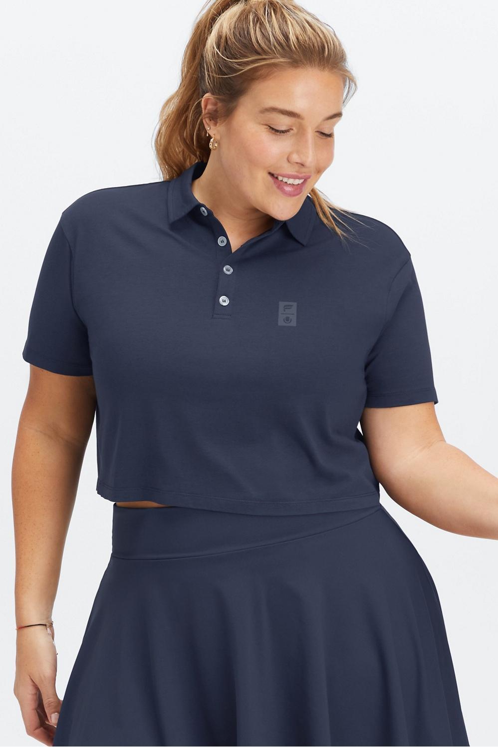 Fabletics Universal Tennis Boxy Short-Sleeve Polo Womens blue Size S Product Image