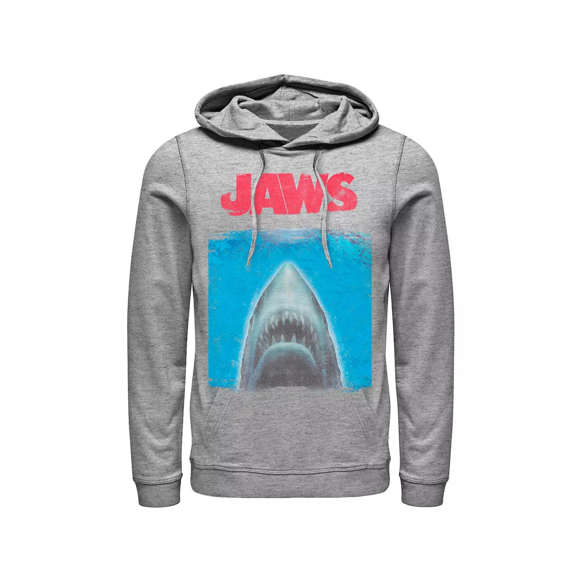 Men's Jaws Open Water Poster Hoodie, Size: 3XL, Athletic Grey Product Image