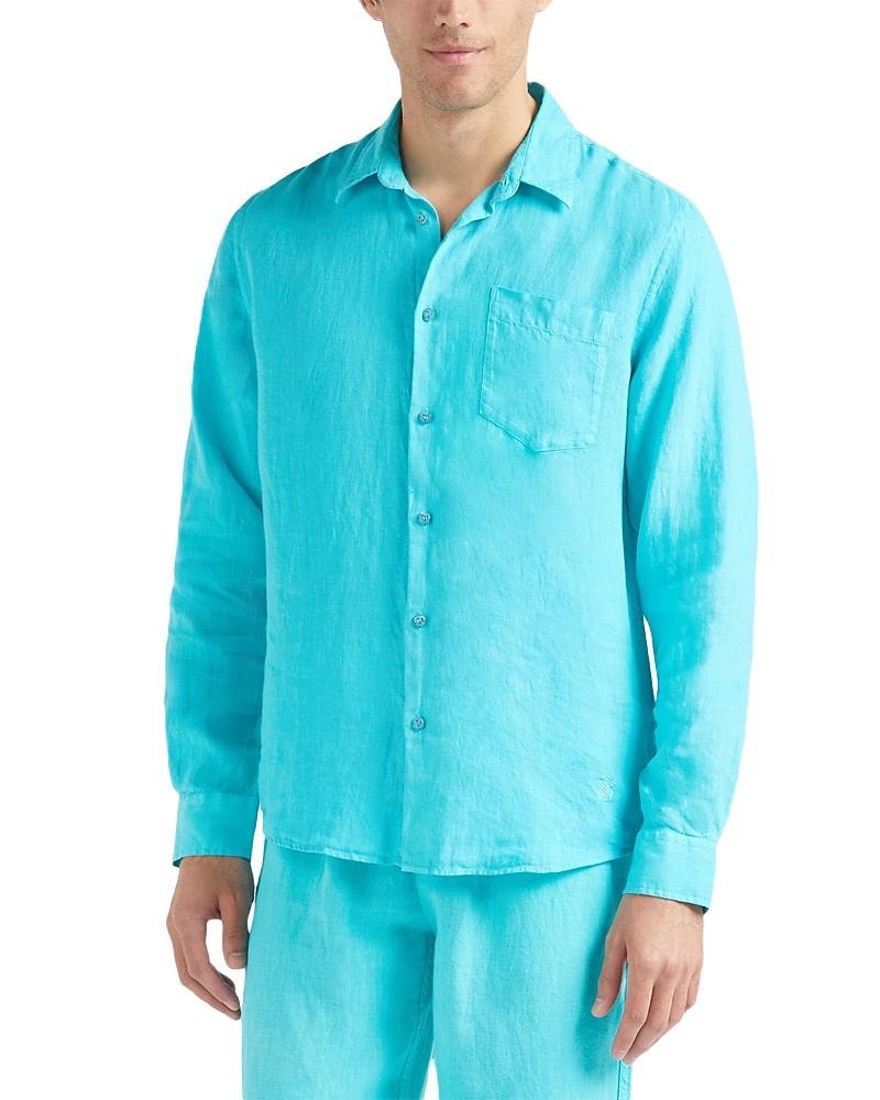 Mens Long-Sleeve Linen Shirt Product Image
