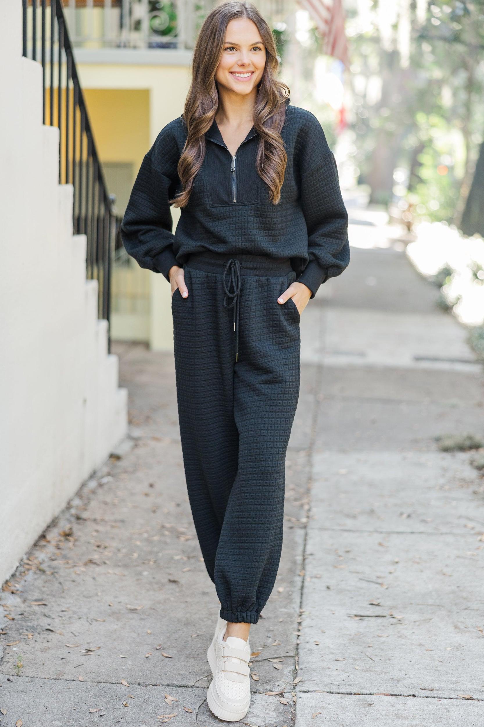 Set You Free Black Textured Top Female Product Image