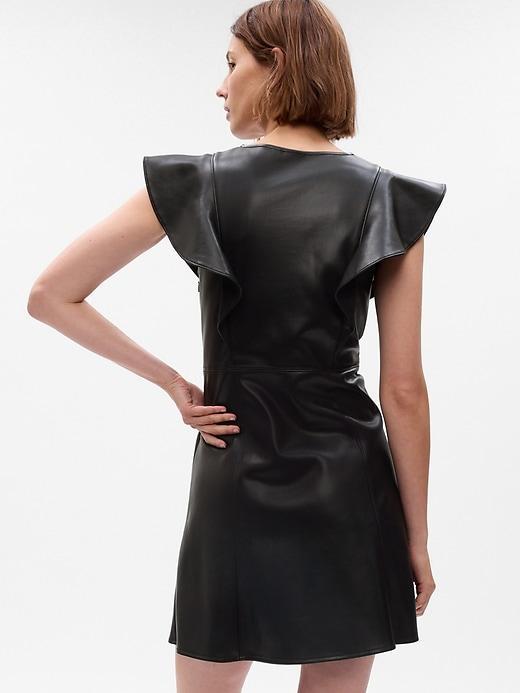 Vegan Leather Flutter Mini Dress Product Image