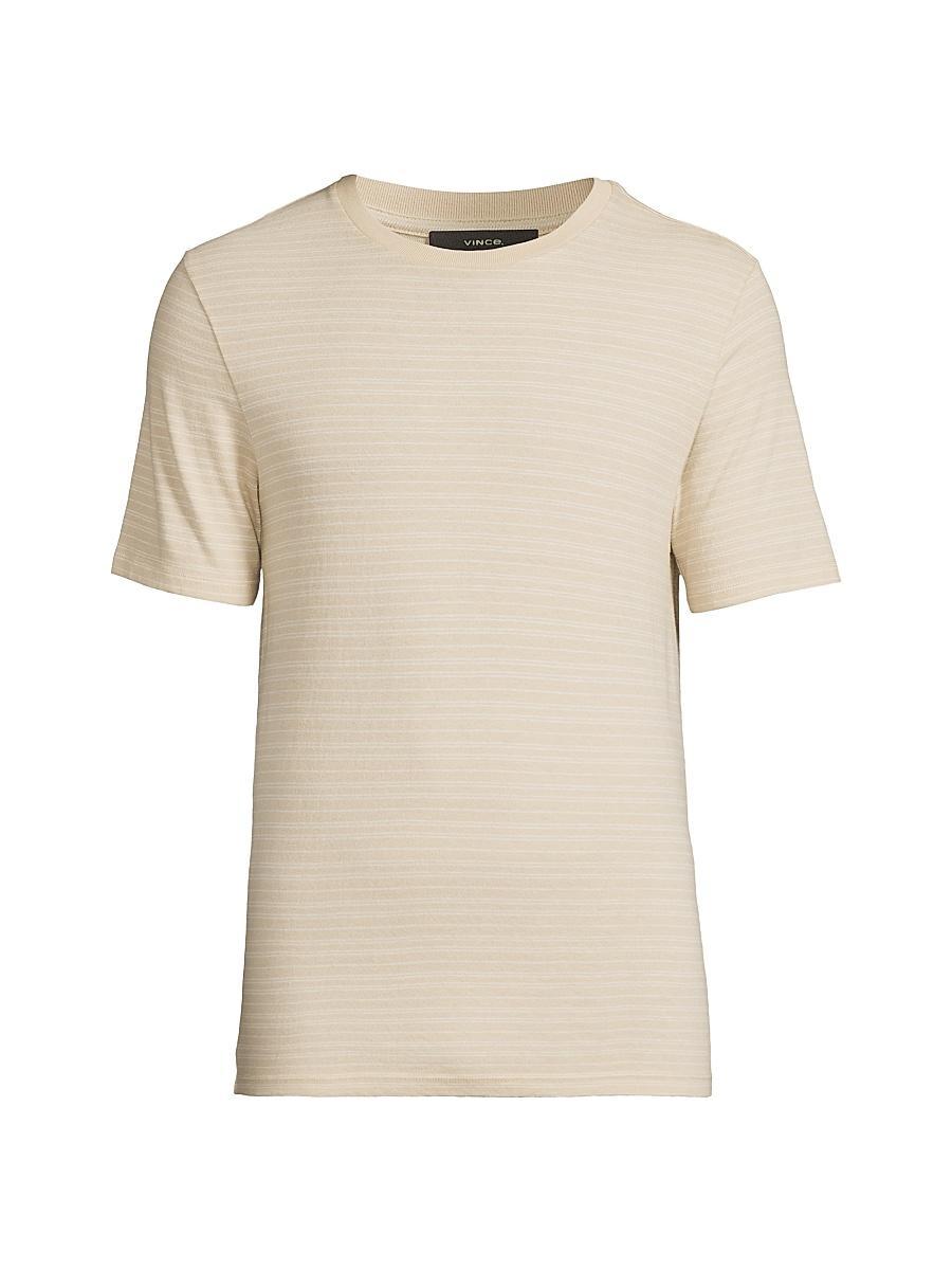 Mens Stripe Loose Knit Crewneck T-Shirt Product Image