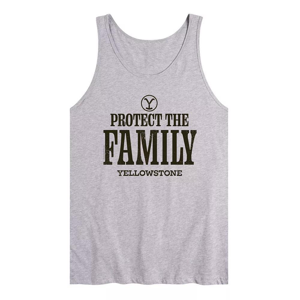 Mens Yellowstone Protect The Family Tank Top Top Athletic Grey Product Image