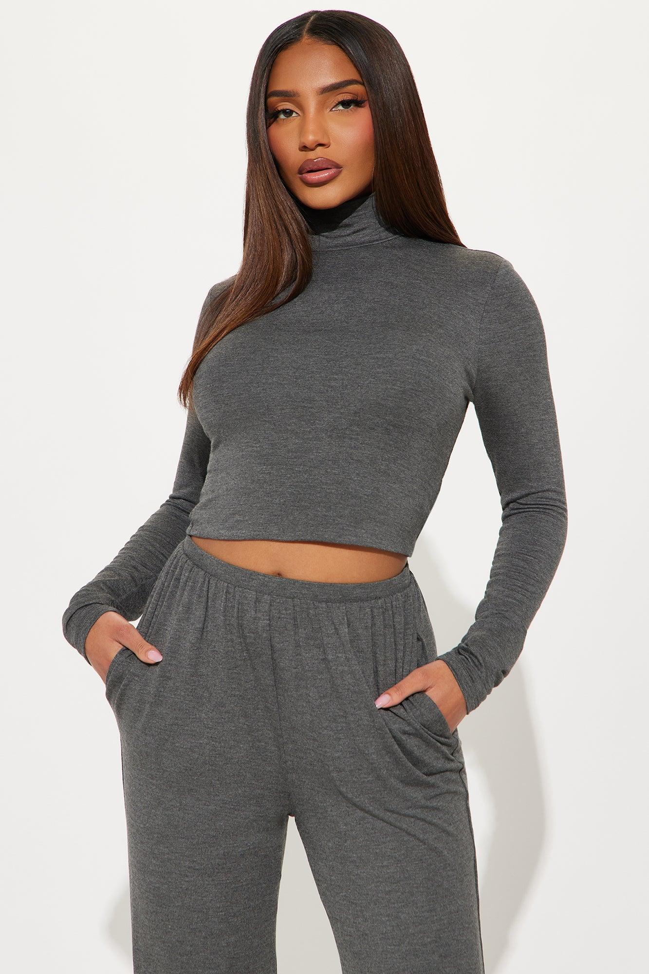 Chill State Of Mind Pant Set - Charcoal Product Image