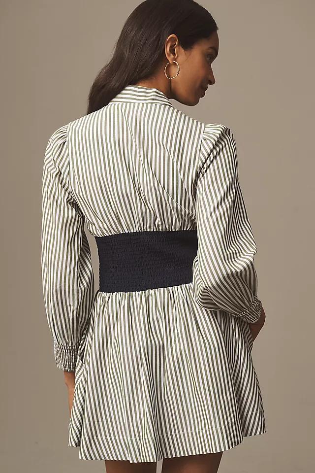 The Tommie Smocked Front-Zip Shirt Dress: Long-Sleeve Mini Edition Product Image