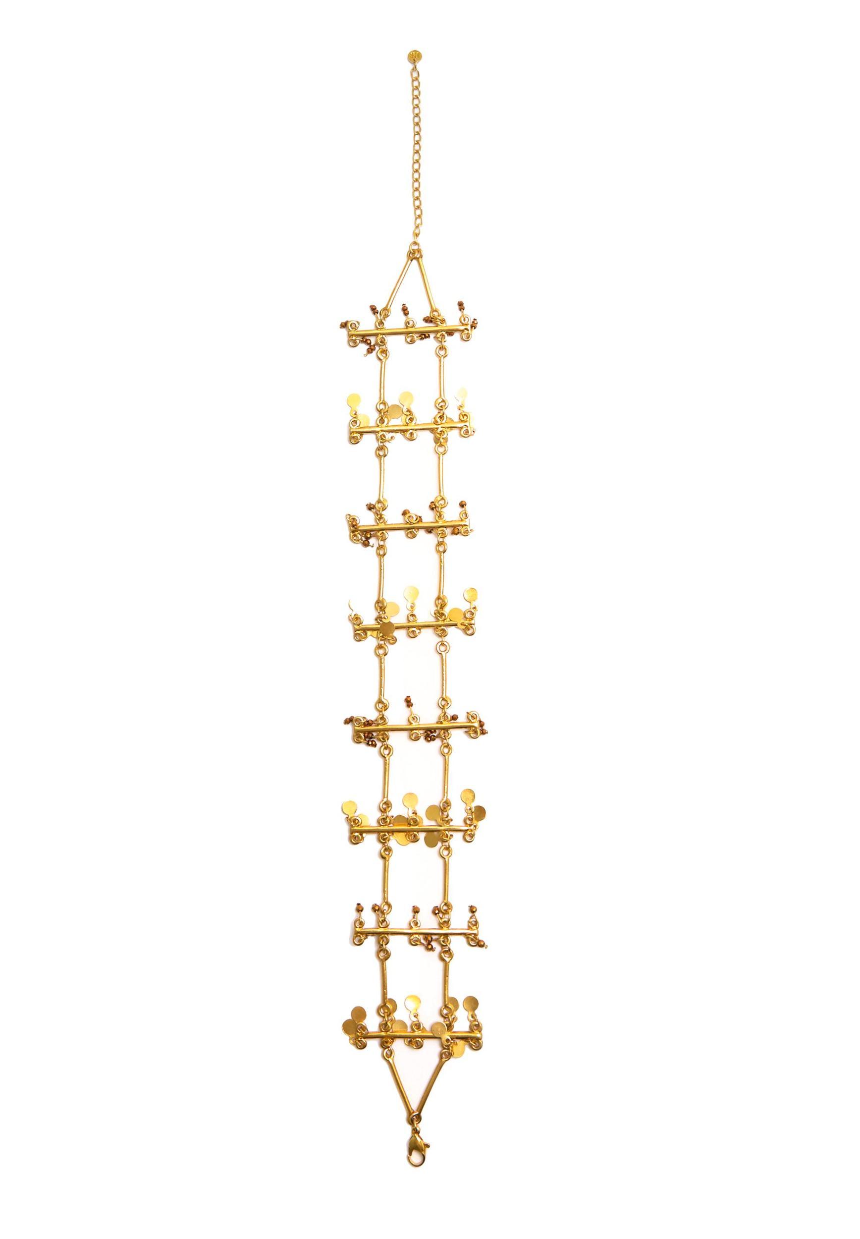 Golden beaded choker necklace Product Image
