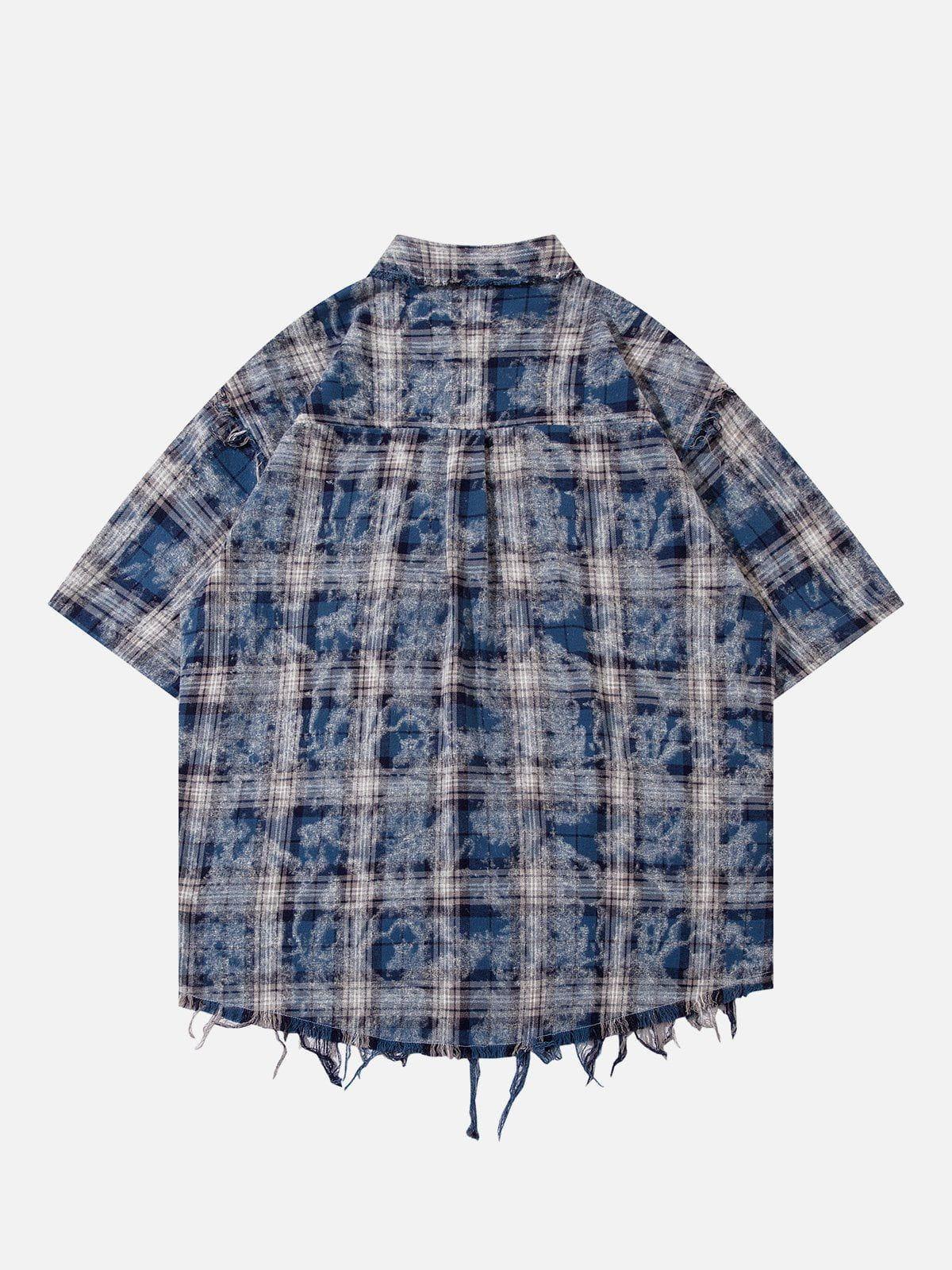 Aelfric Eden Tie Dye Plaid Short Sleeve Shirt Product Image