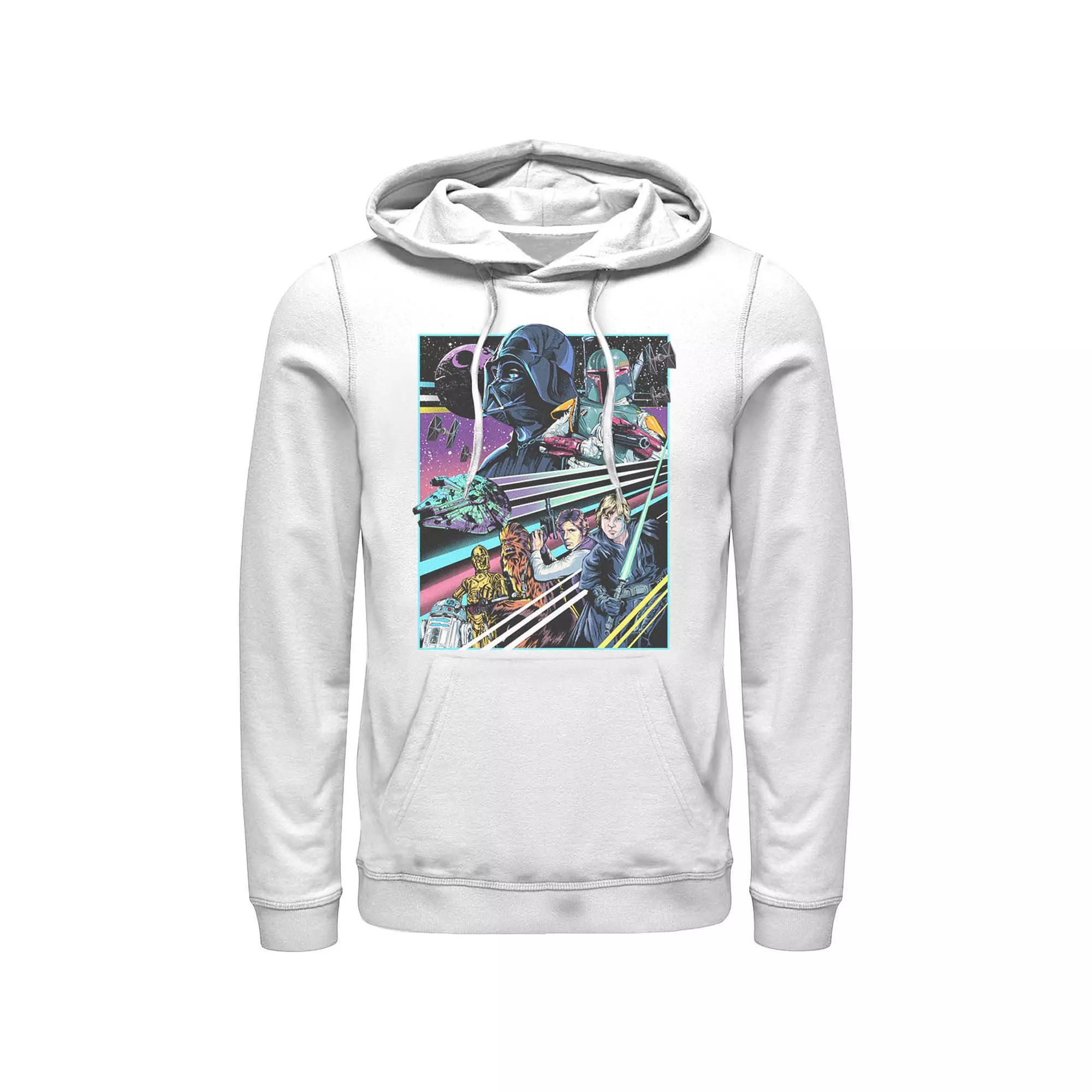 Men's Star Wars Neon Rebel Alliance Poster Hoodie, Size: Large, Athletic Grey Product Image