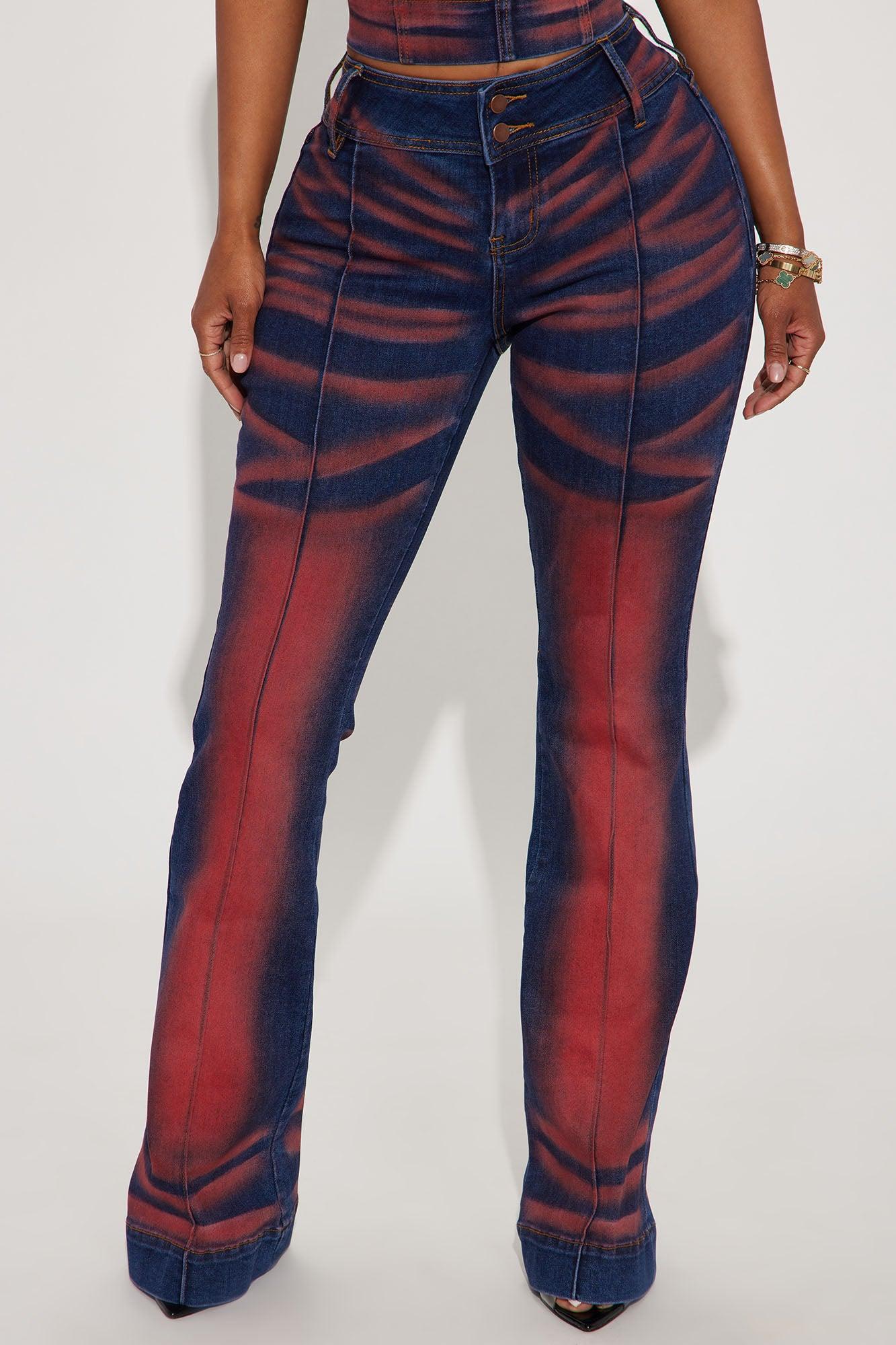 Enyo Stretch Flare Jeans - Red Product Image
