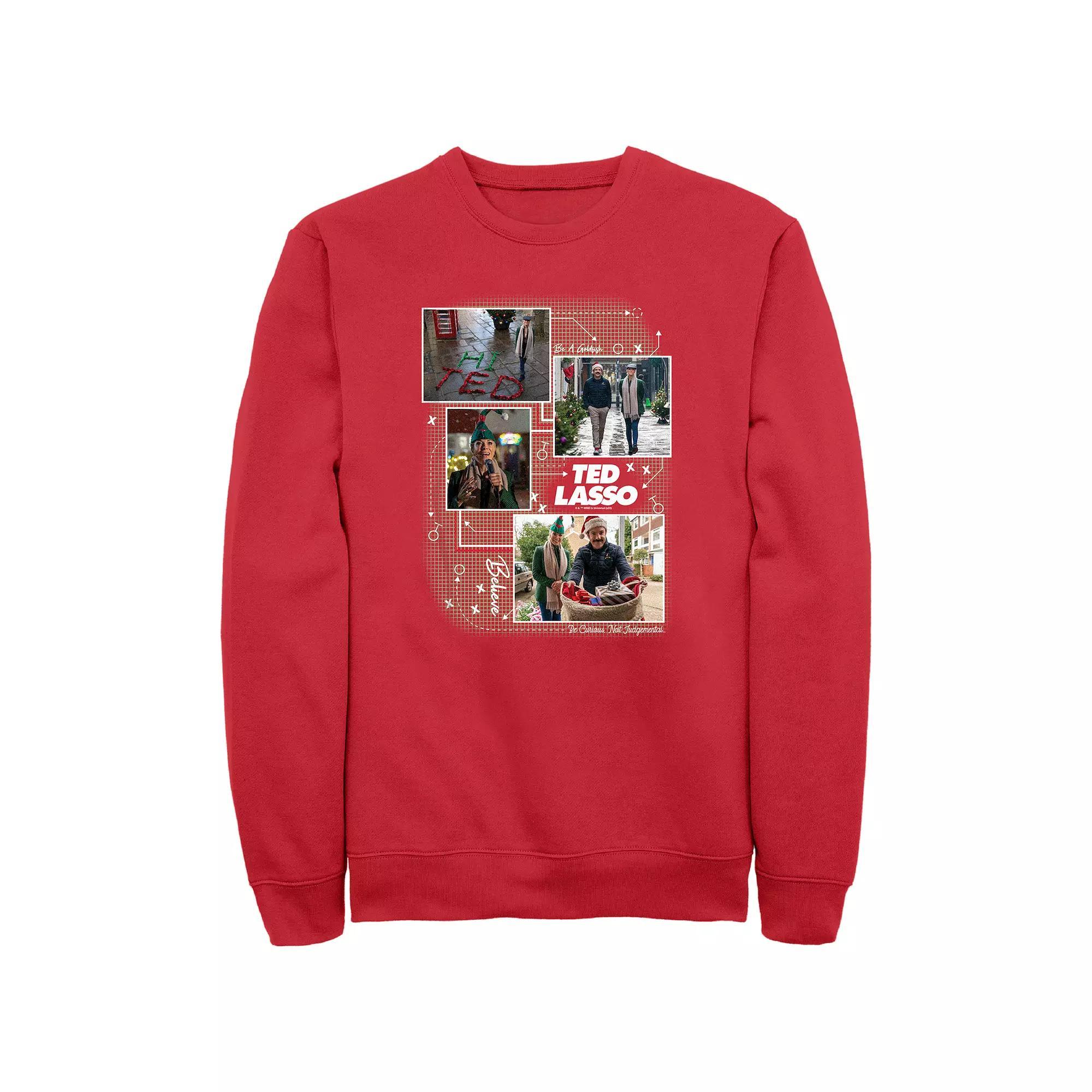 Men's Ted Lasso Christmas Game Plan Graphic Fleece, Size: Small, Red Product Image