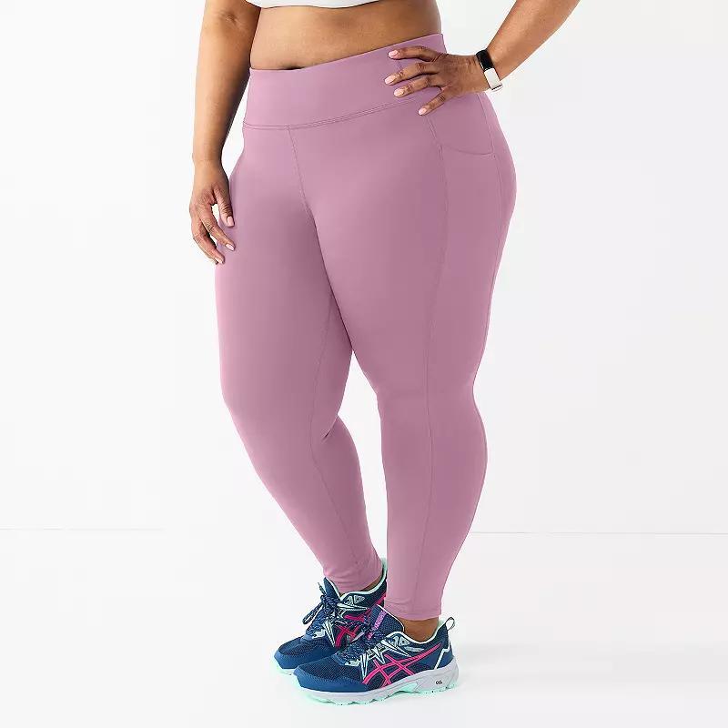 Plus Size Tek Gear® Ultrastretch High-Waisted Side Pocket 7/8 Leggings, Women's, Size: 1XL, Surely Red Product Image
