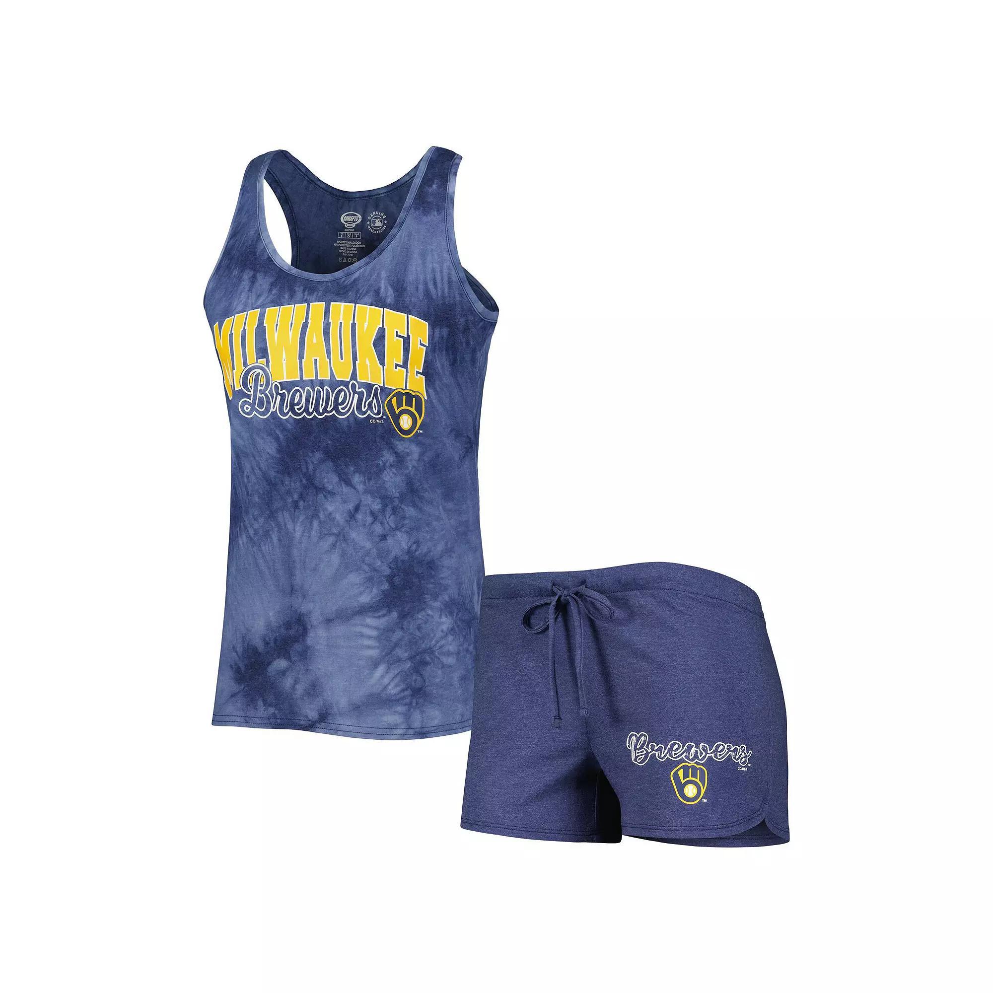 Women's Concepts Sport Navy Houston Astros Billboard Racerback Tank Top & Shorts Sleep Set, Size: XL, Blue Product Image