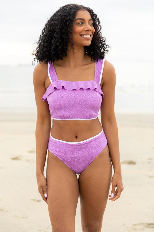 Let's Sea What Happens Purple Ruffle Detail Bikini Bottom FINAL SALE Product Image