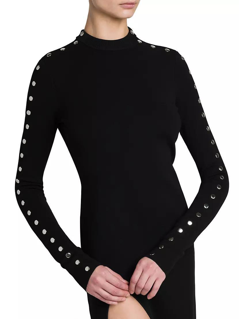 Studded Compact Knit Midi-Dress Product Image