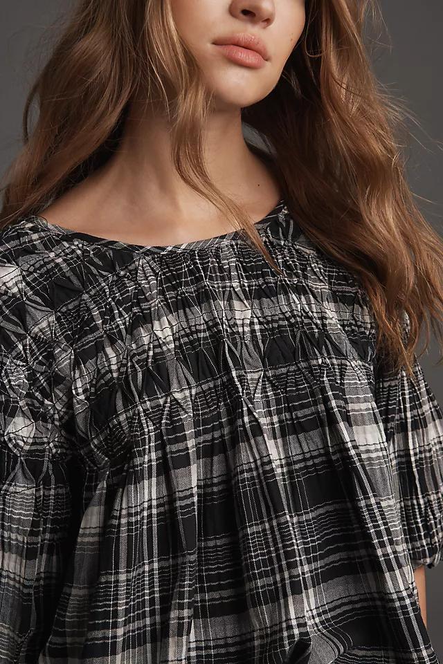 The Rory Puff-Sleeve Smocked Blouse by Pilcro Product Image