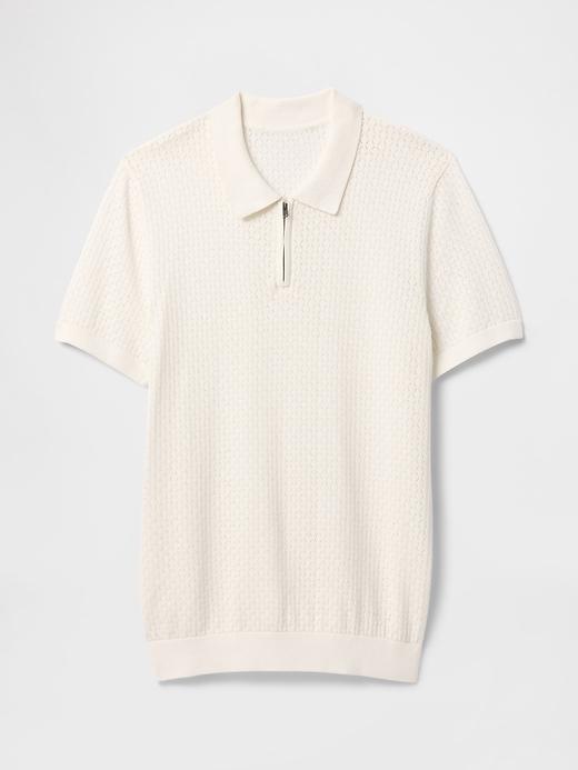 Crochet Polo Shirt Product Image