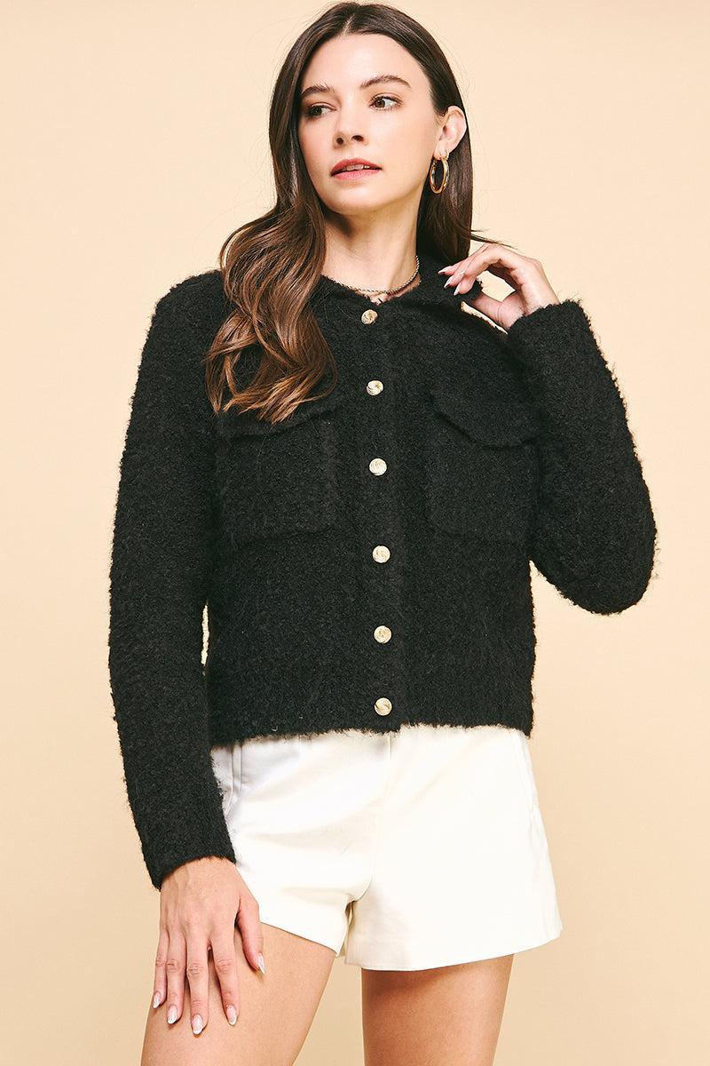Button Down Sweater Jacket Product Image