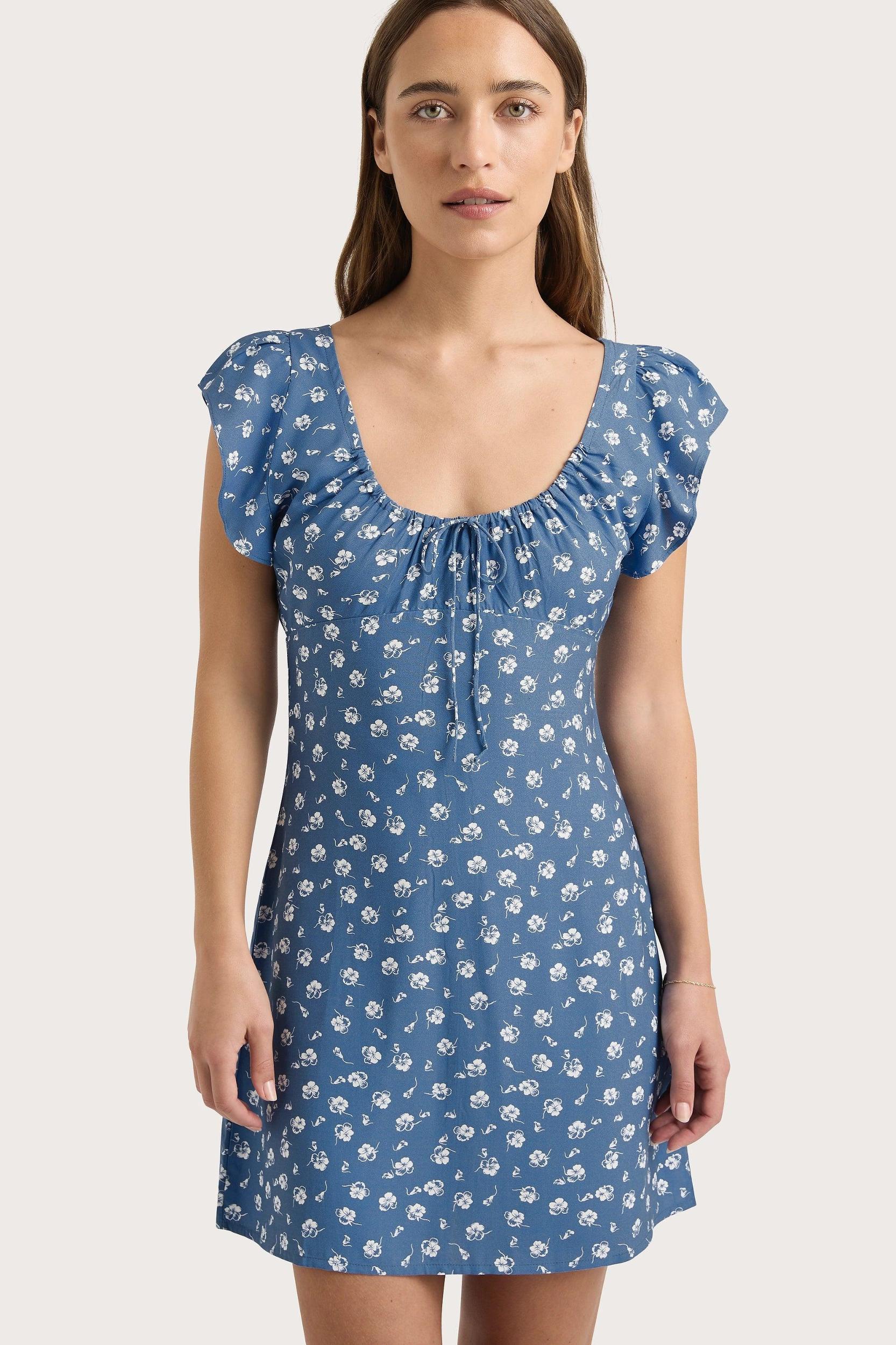 Milau Mini Dress Floral Blue Product Image