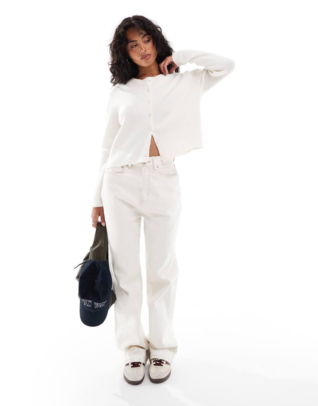 Stradivarius cardigan in white Product Image