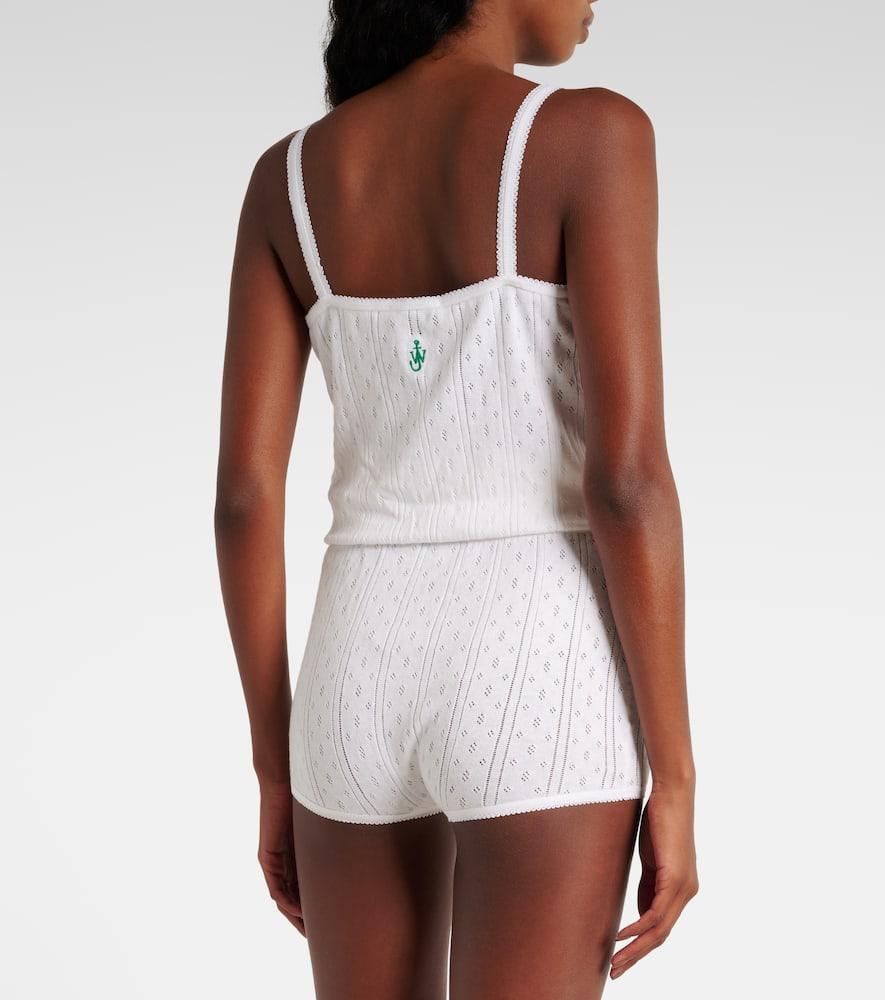 JW ANDERSON Pointelle Cotton And Cashmere Shorts In White Product Image