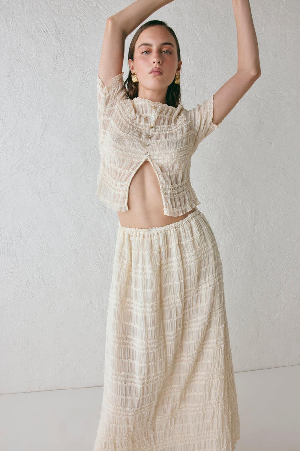 Mia Midi Skirt Cream Product Image