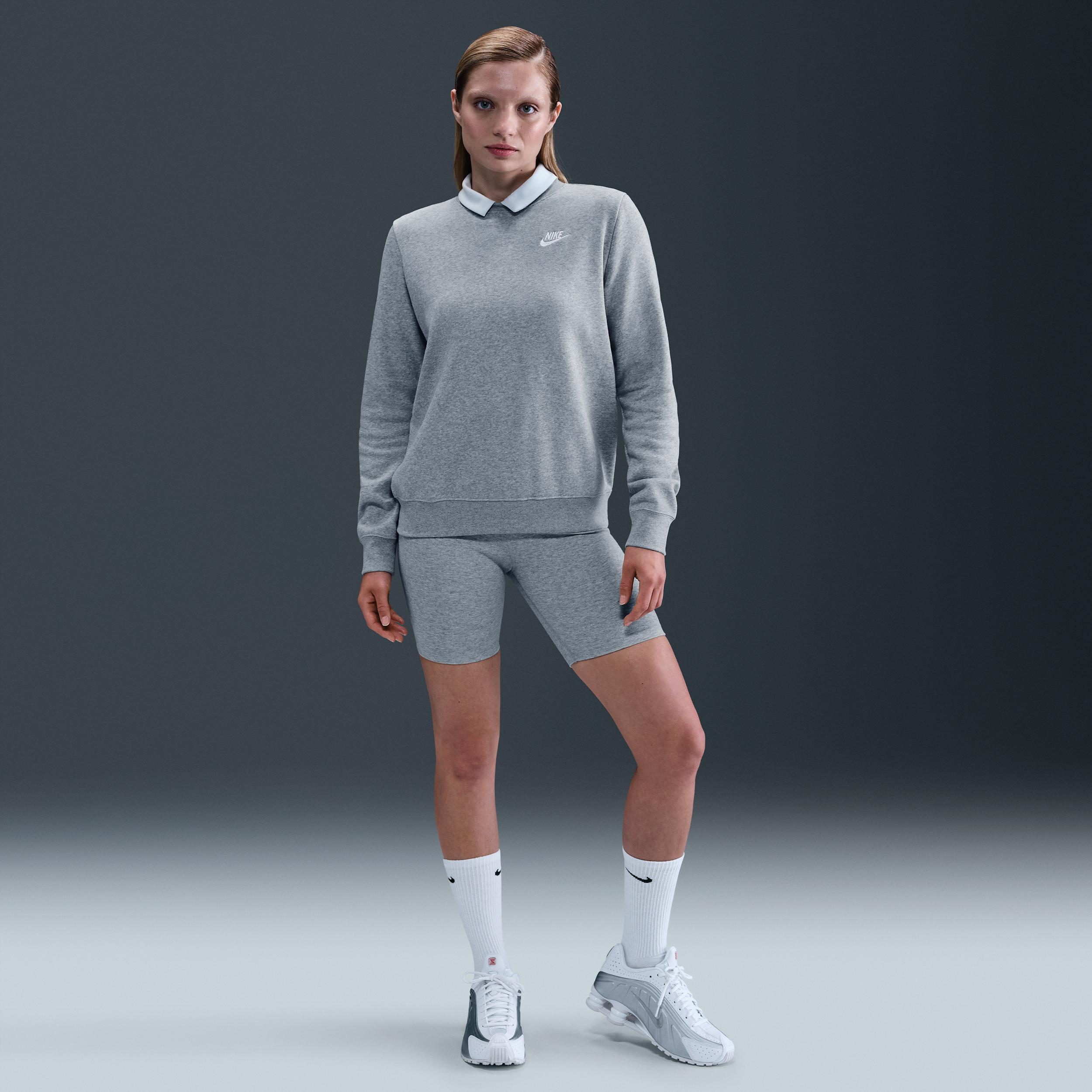 Women's Nike Sportswear Club Embroidered Logo Fleece Crewneck Sweatshirt, Size: XS, Soft Pink Product Image