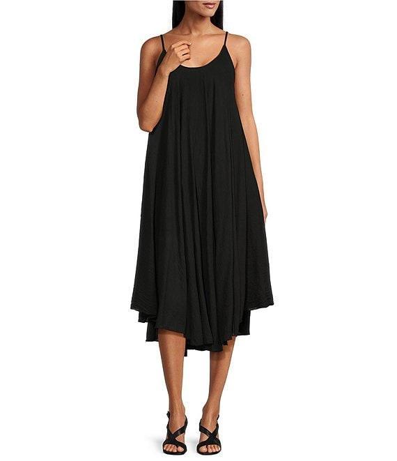 M Made in Italy Two-Piece Crew Neck Elbow Sleeve Crop Top Sun Slip Midi Dress Product Image