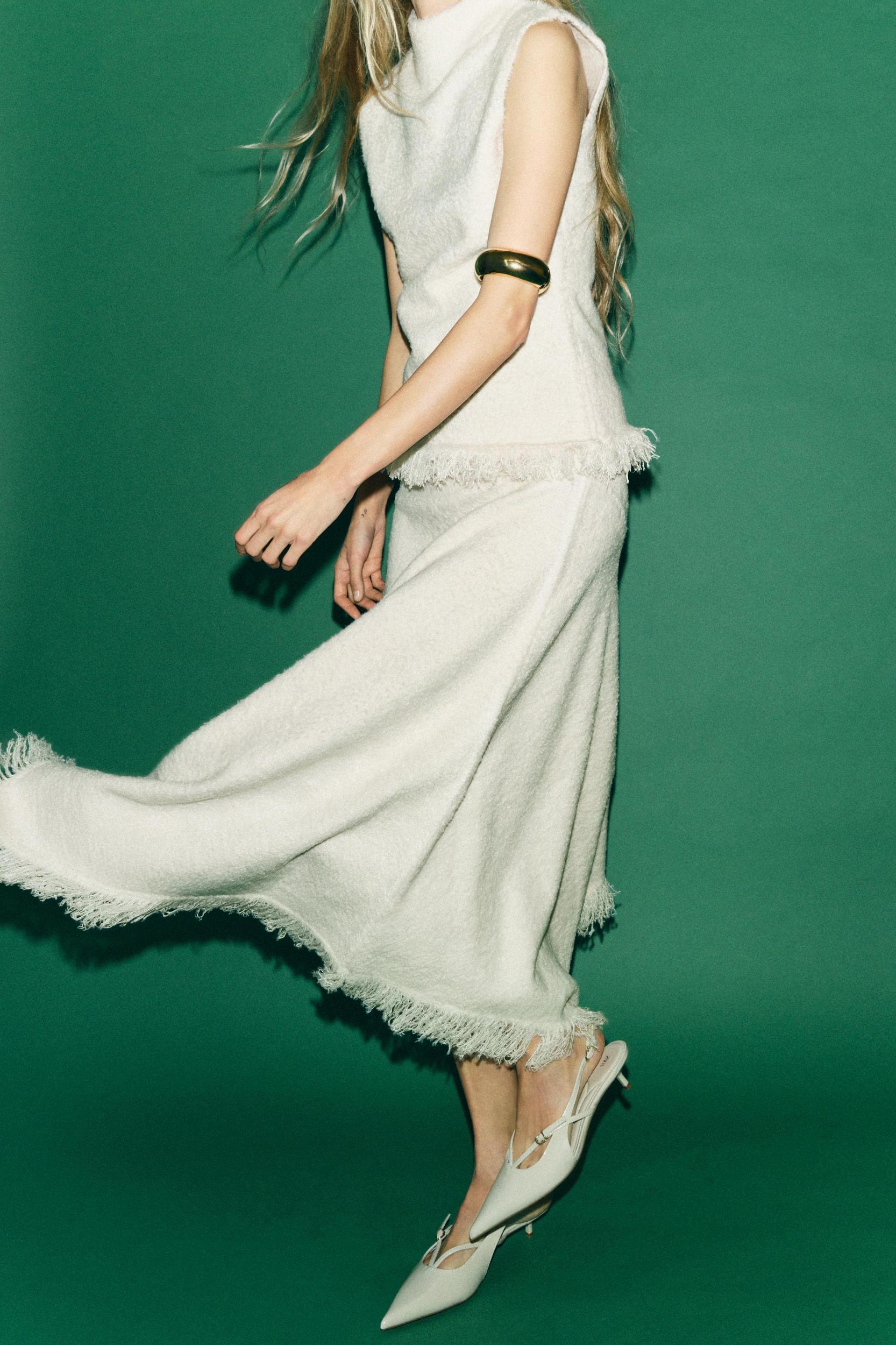 ASYMMETRIC FRINGE SKIRT Product Image