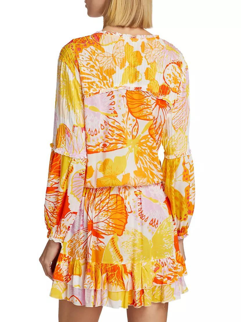 Ilona Floral Long-Sleeve Minidress Product Image