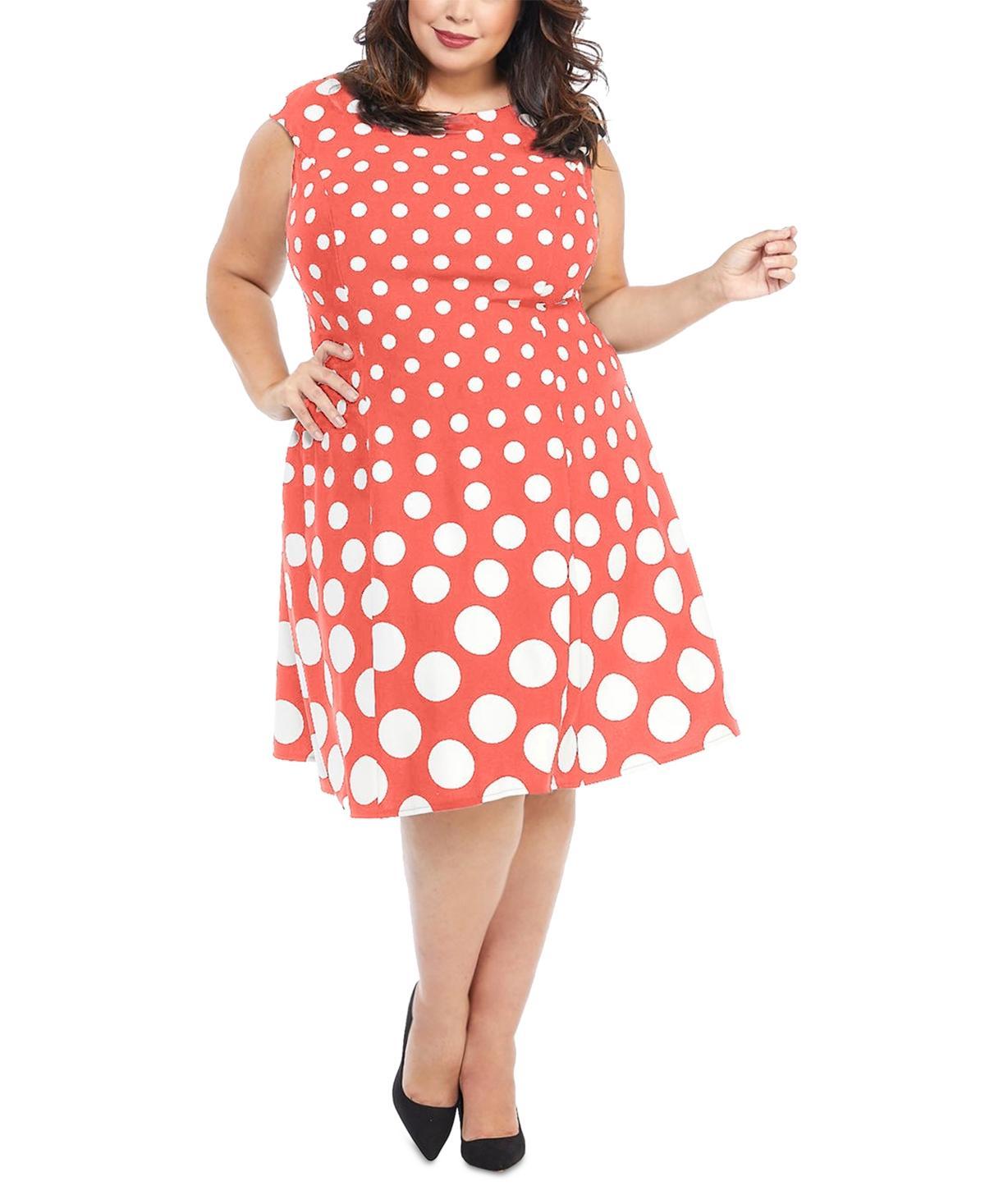 Plus Size London Times Cap Sleeve Fit & Flare Dress, Women's, Size: 16 W, Navy White Product Image