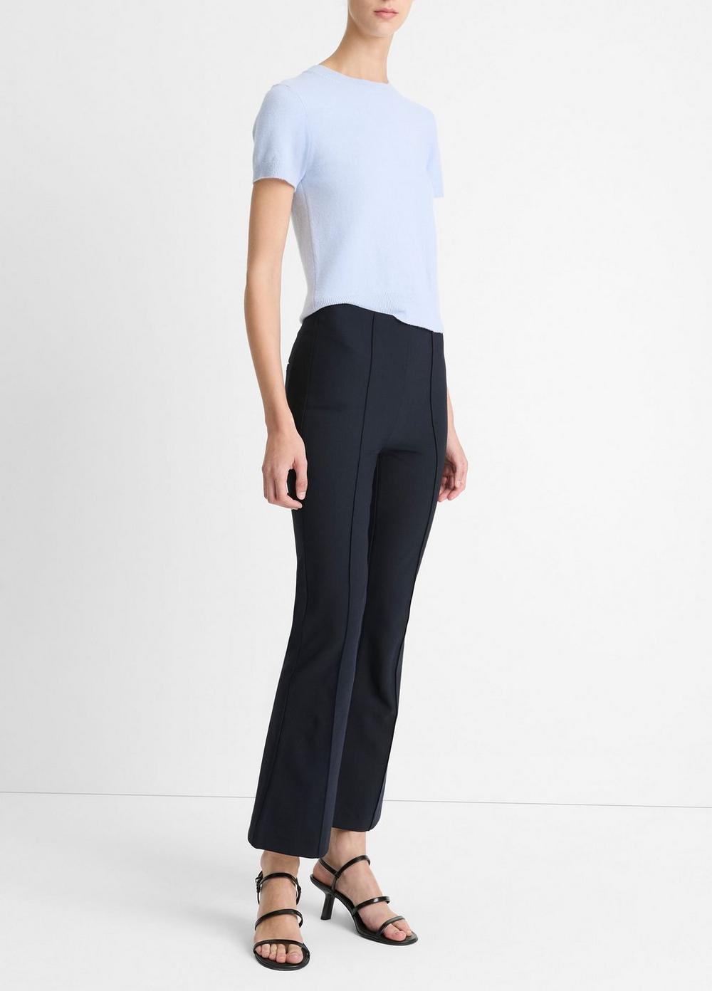 Womens Mid-Rise Pintuck Crop Flare Pant, Pebble, Size L Vince Product Image