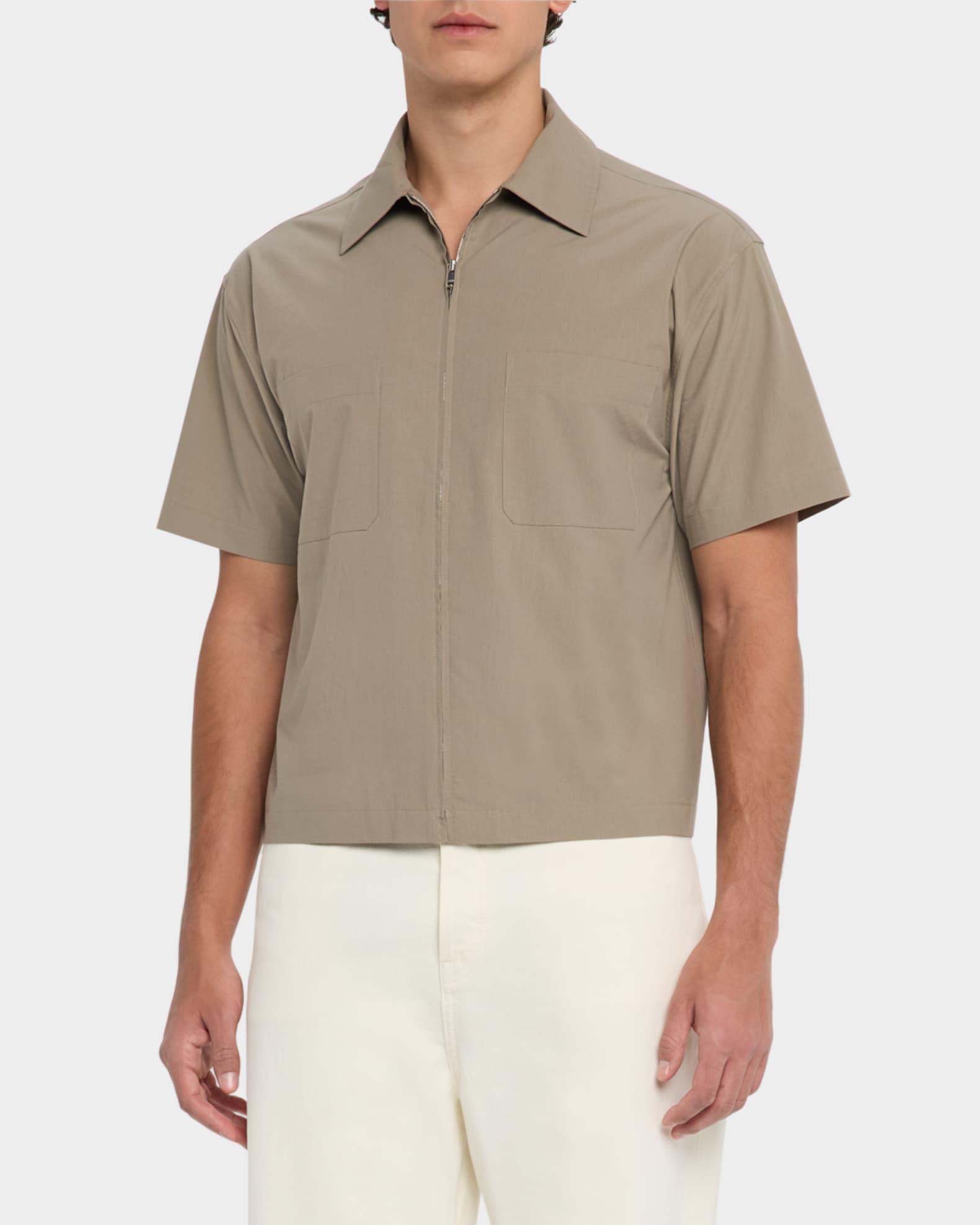 Men's Light Poplin Zip Shirt Product Image