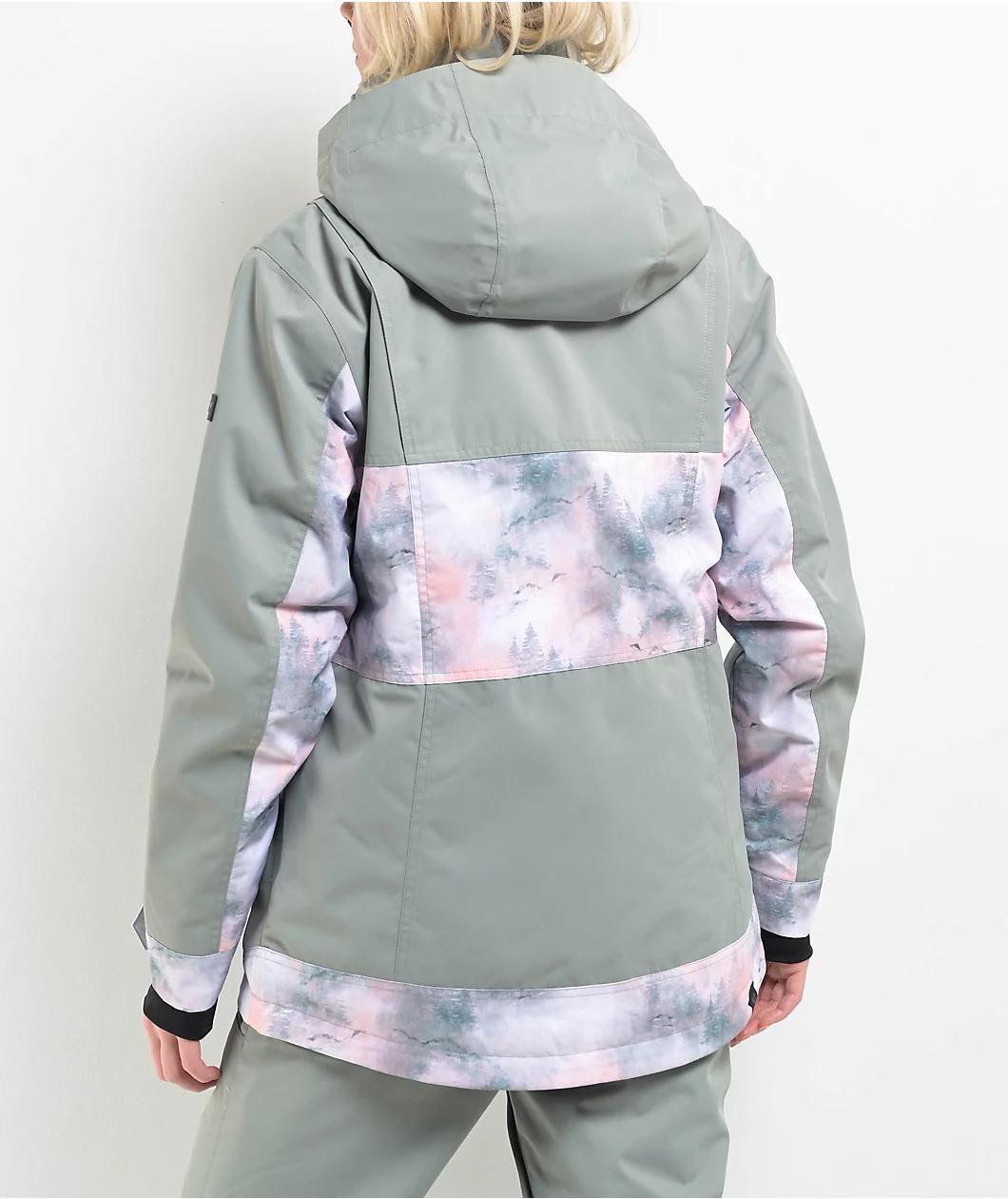 Roxy Women's Presence Sea Pine Mystery Fog 10K Parka Snowboard Jacket 2025 Product Image