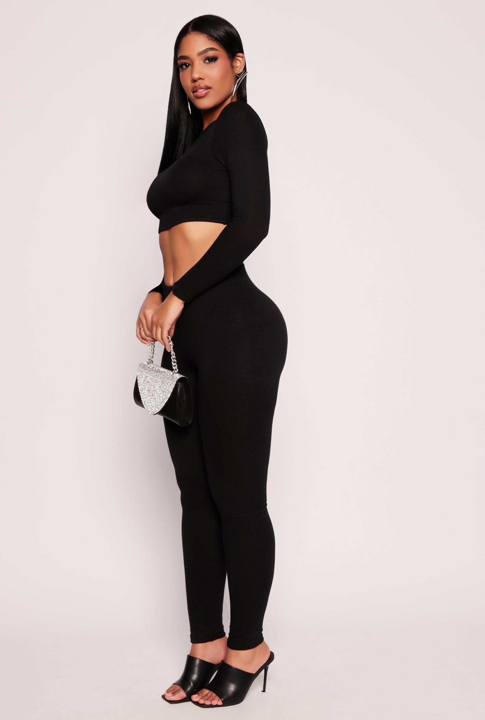 Womens Soft Knit High Waist Leggings Product Image