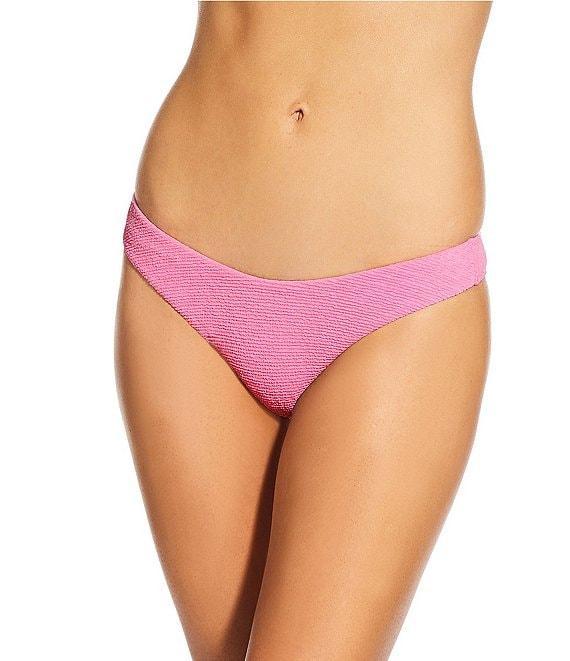 GB Solid Scrunchie Textured Extra High Leg Scoop Front Swim Bottom Product Image