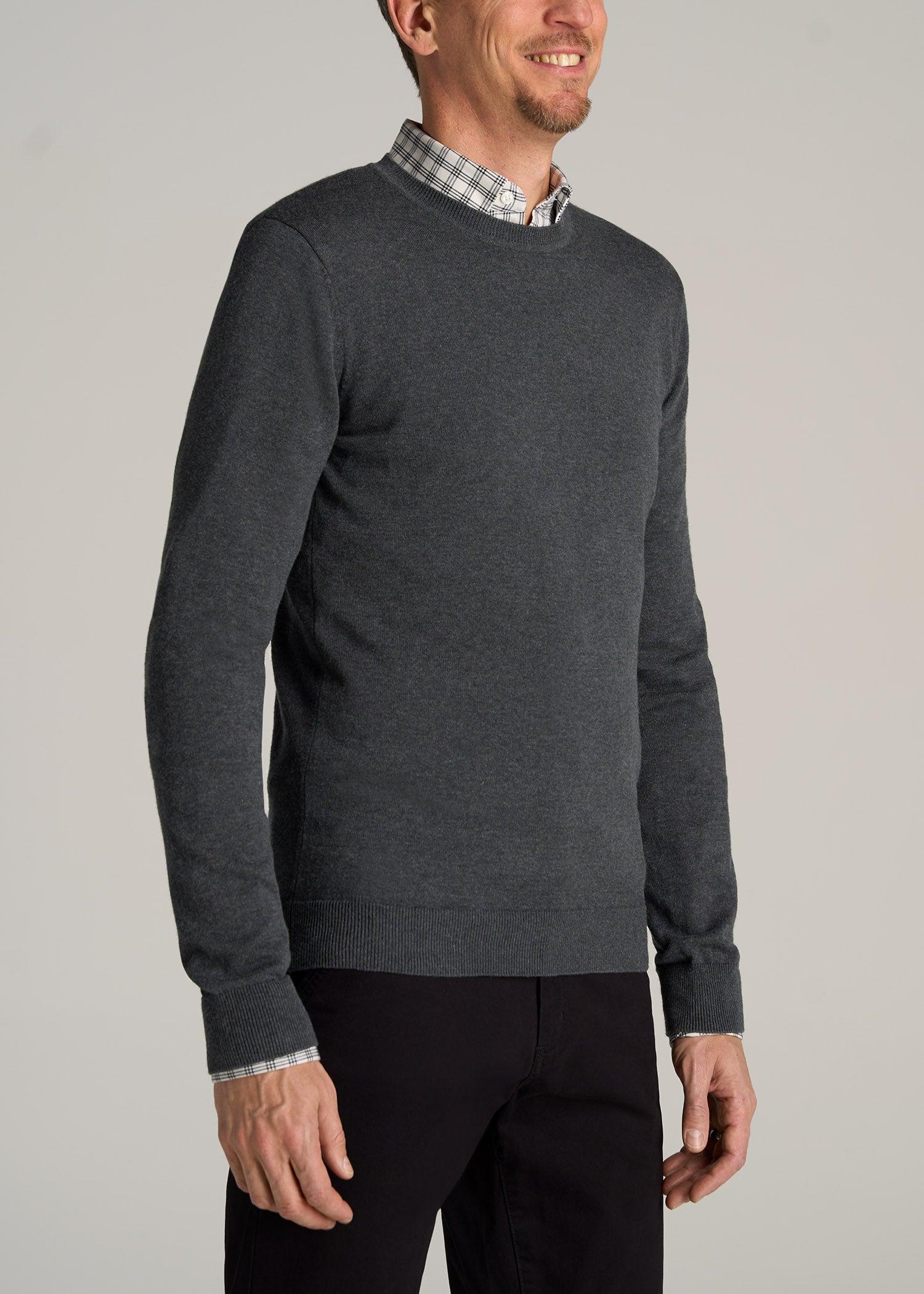 Everyday Crewneck Tall Men's Sweater in Charcoal Mix Product Image