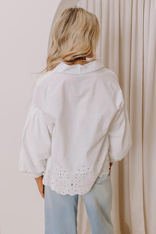 Kind Gesture Eyelet Top in White Product Image